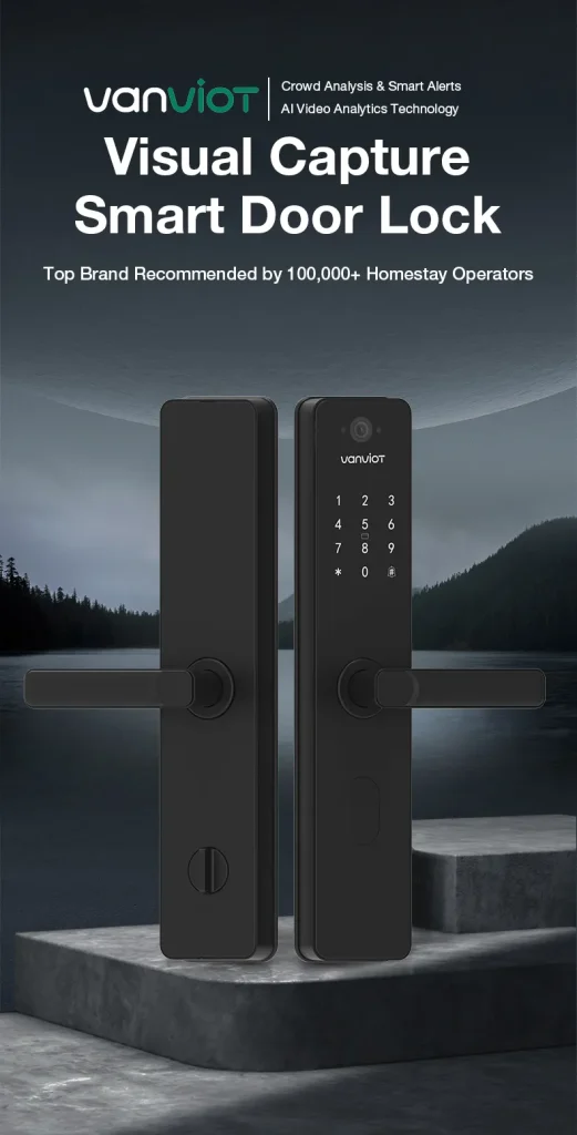 Vanviot ZT-S1 Pro AI Visual Capture Smart Lock for Airbnb - People Counting, Real-Time Alerts, PMS/OTA Sync, No Gateway - Image 1