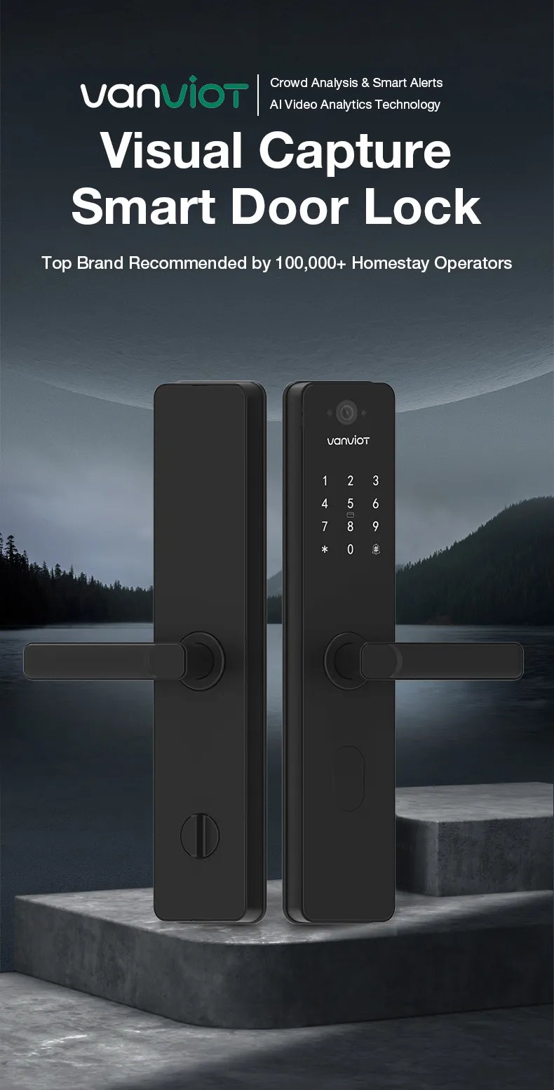 Vanviot ZT-S1 Pro AI Visual Capture Smart Lock for Airbnb – People Counting, Real-Time Alerts, PMS/OTA Sync, No Gateway