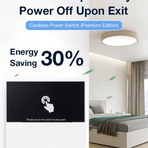Keyless Touch Power Switch Kit 86 Type （40A ）- Smart Energy Saving for Airbnb & Hotel, Auto On/Off with Door Sensor