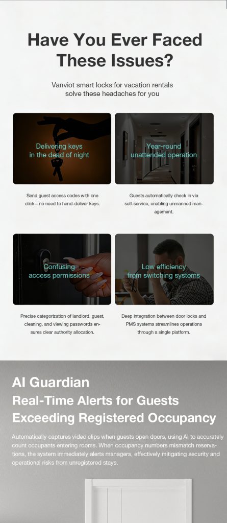 Vanviot ZT-S1 Pro AI Visual Capture Smart Lock for Airbnb - People Counting, Real-Time Alerts, PMS/OTA Sync, No Gateway - Image 17