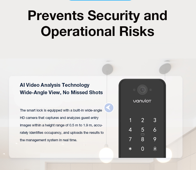 Vanviot ZT-S1 Pro AI Visual Capture Smart Lock for Airbnb - People Counting, Real-Time Alerts, PMS/OTA Sync, No Gateway - Image 15