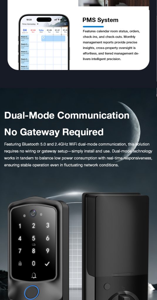 VanviotZT- H1 Pro Smart Lock for Airbnb & Vacation Rentals - AI People Counting, Visual Doorbell Camera, PMS & OTA Integration, Keyless Entry Deadbolt for Hosts - Image 8