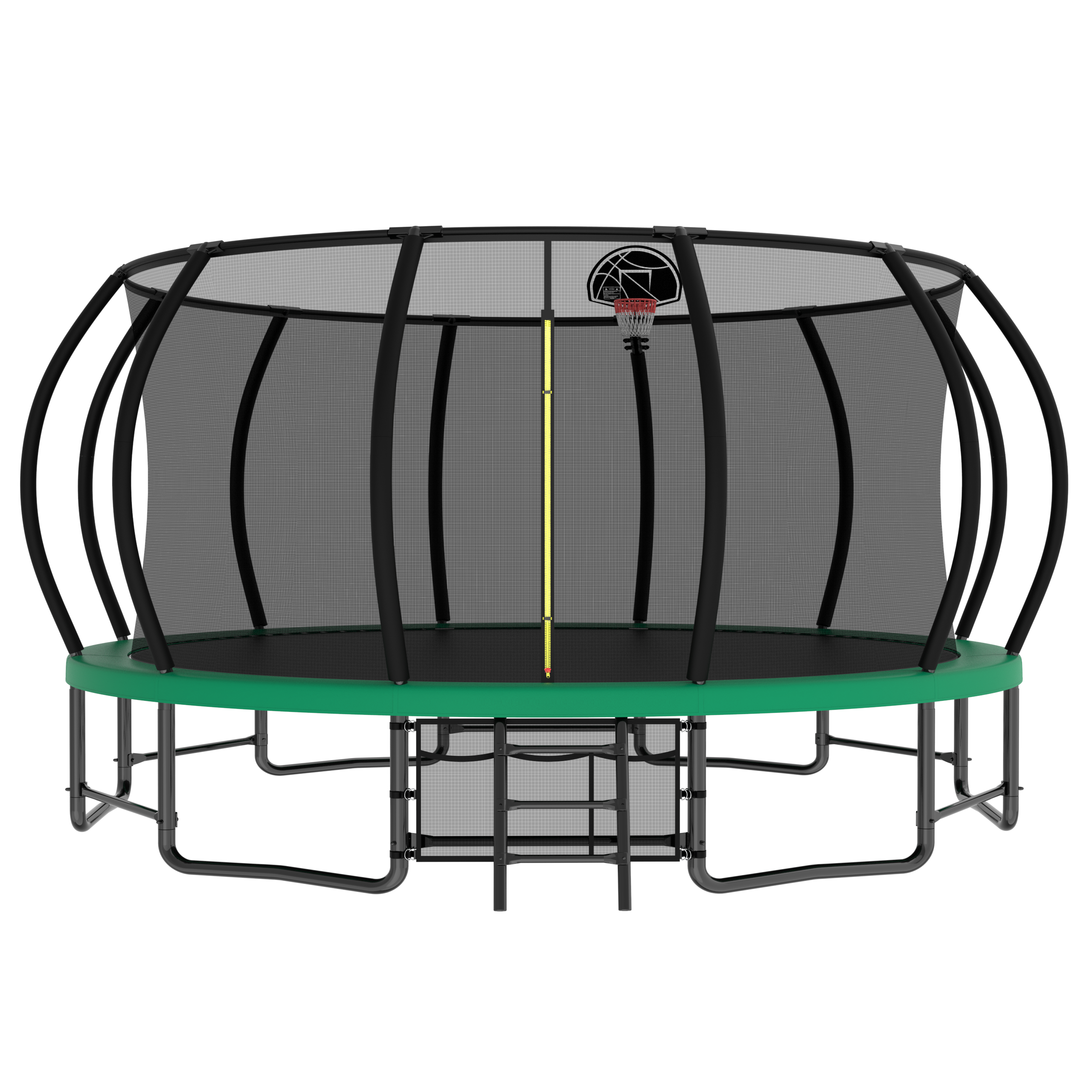 15FT Trampoline with Basketball Hoop – Recreational Trampolines with Ladder ,Shoe Bag and Galvanized Anti-Rust Coating