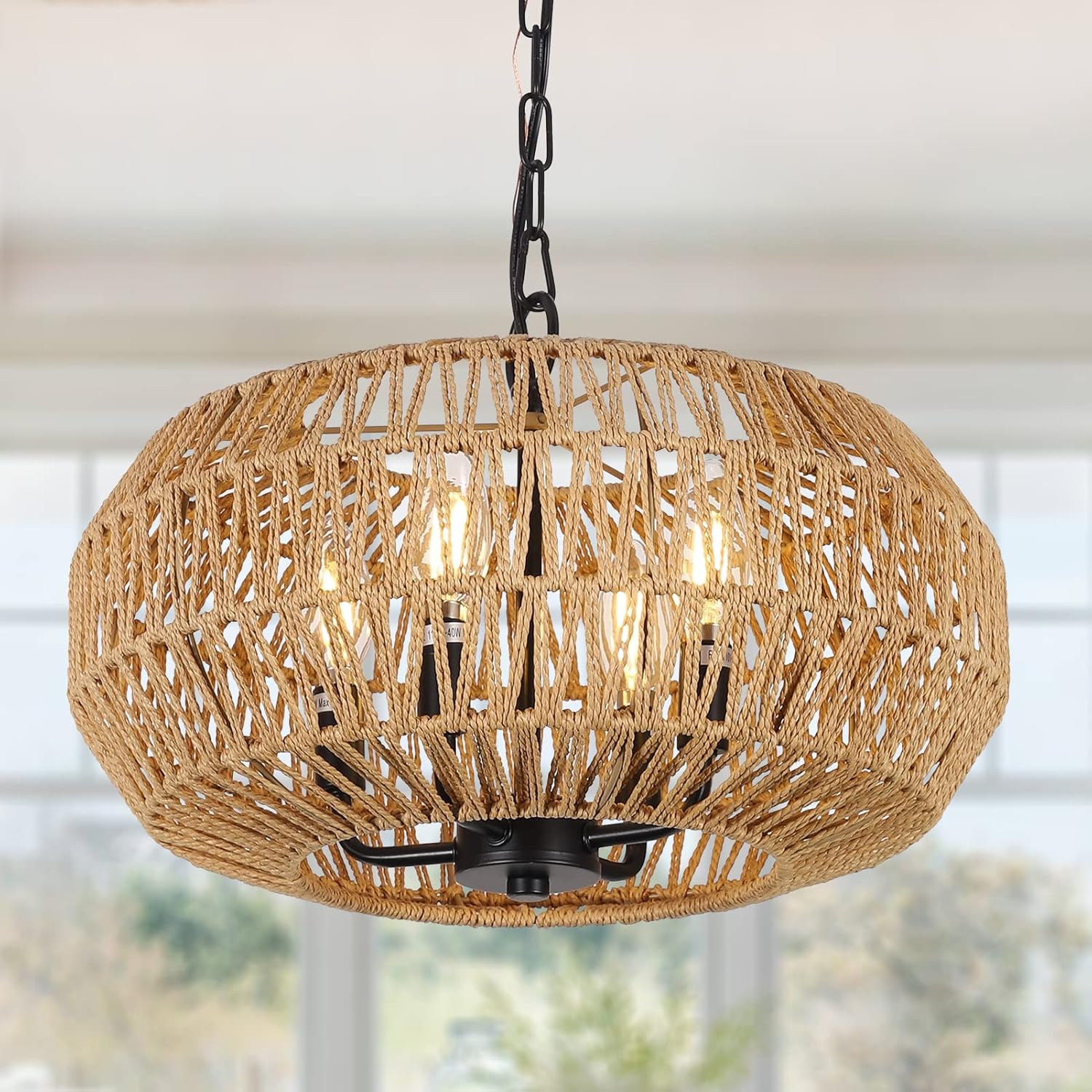 Farmhouse Rattan Pendant Lights