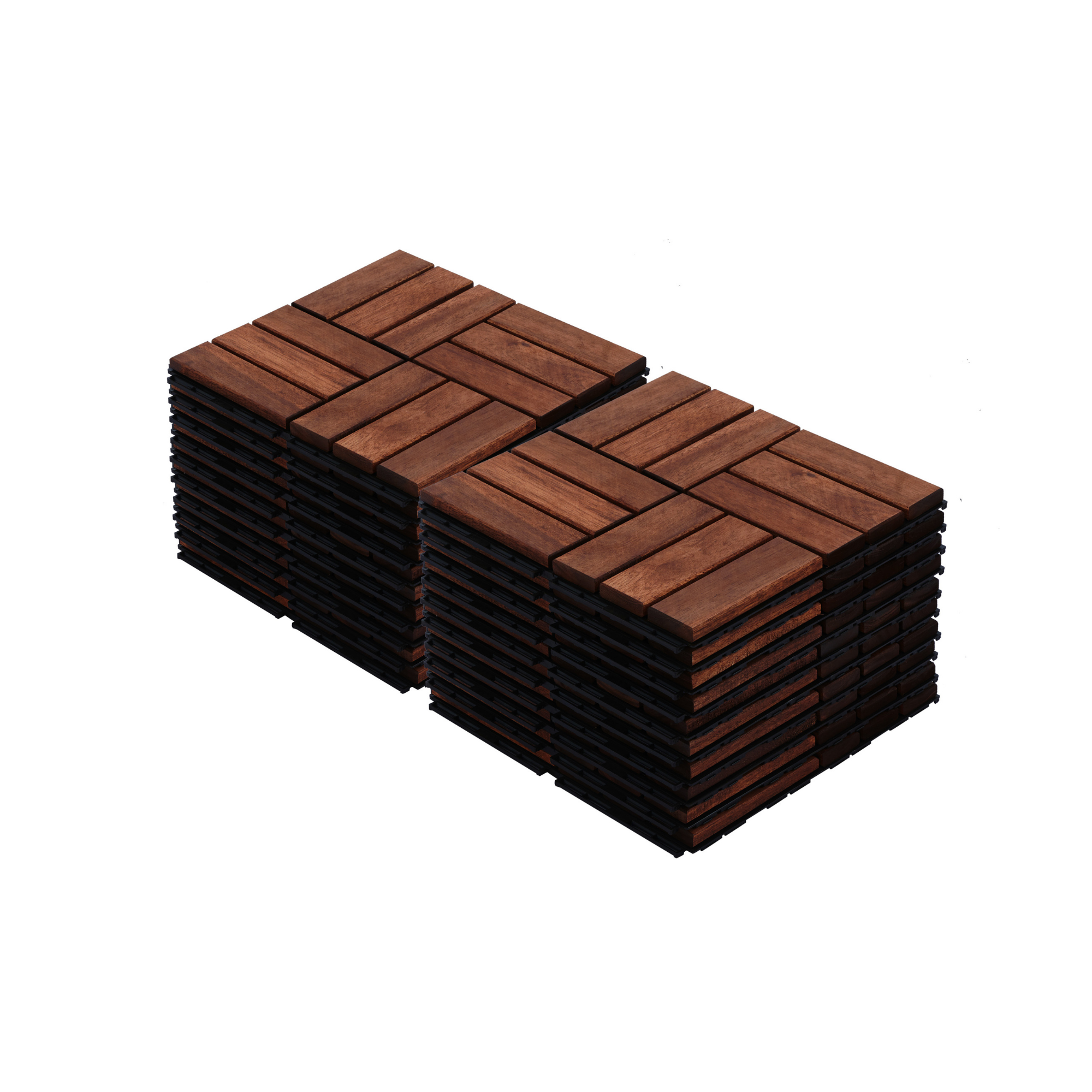 Acacia Wood Interlocking Deck Tiles Checker Pattern, 20 PCS 12″ x 12″ Square Acacia Hardwood Outdoor Flooring for Patio, Bancony, Pool Side,…