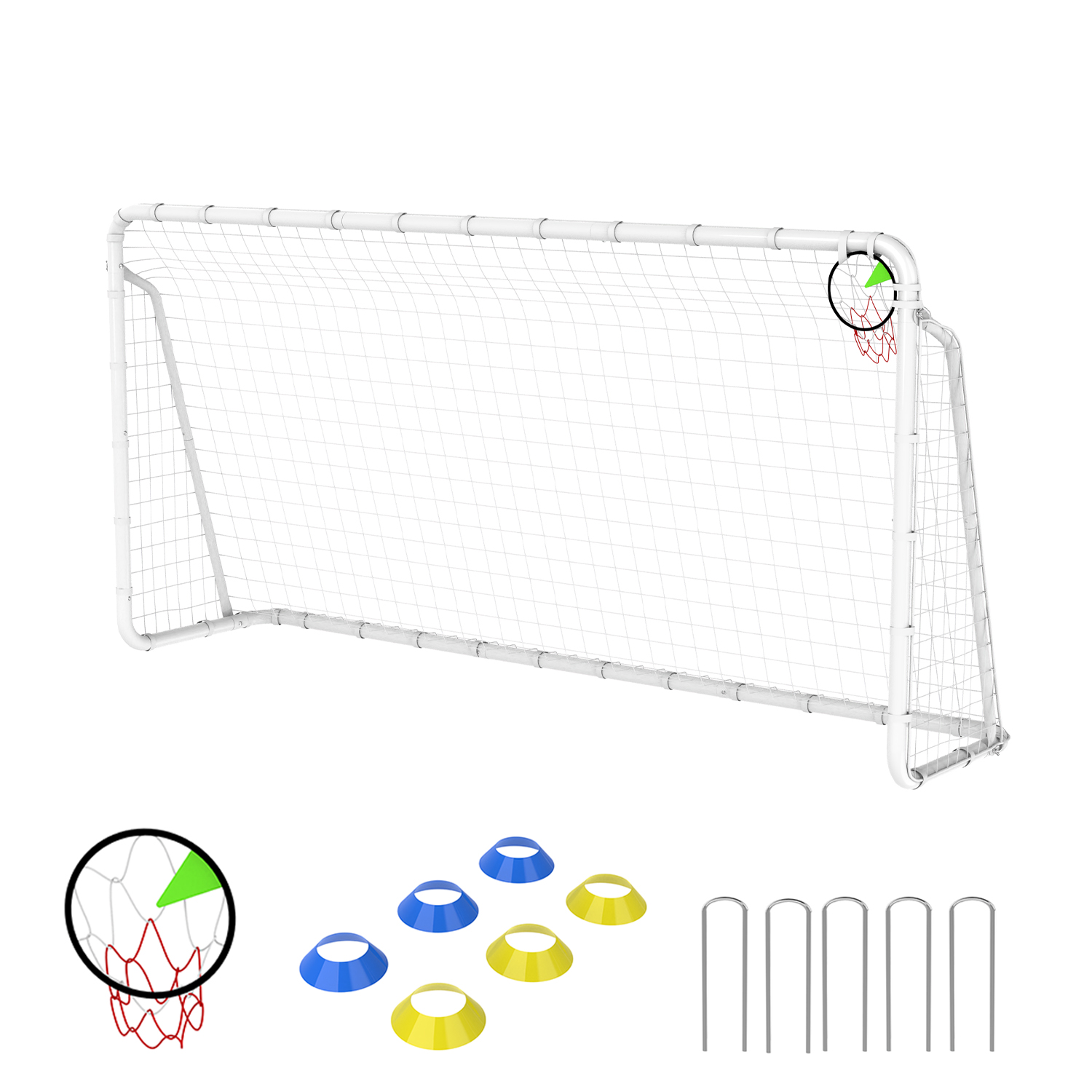 6X12FT Soccer Goal for Backyard Kids Portable Soccer Net with High-Strength Nets