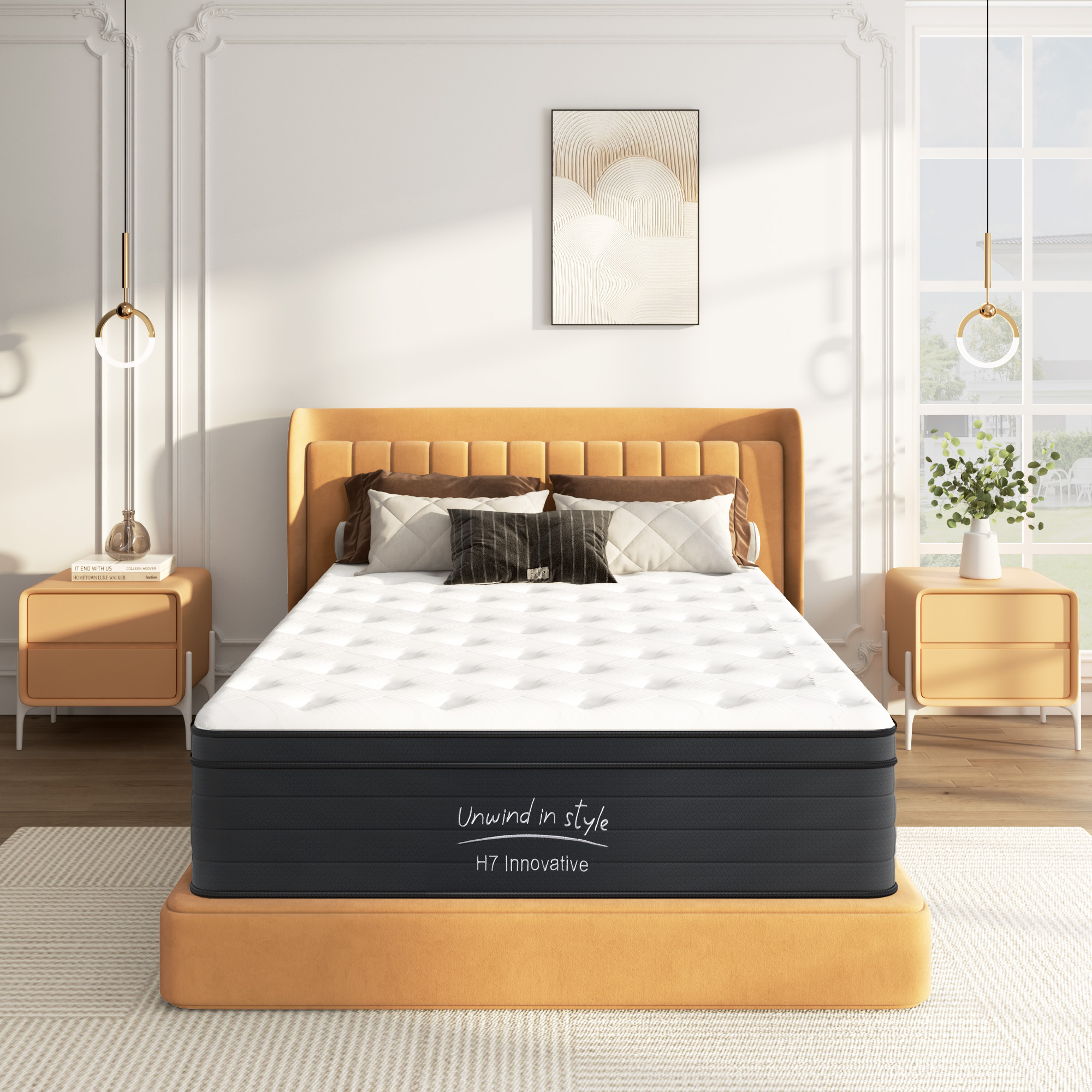 Twin Size Mattress,10 Inch Hybrid Mattress, Individually Pocketed Innerspring, Medium Firm