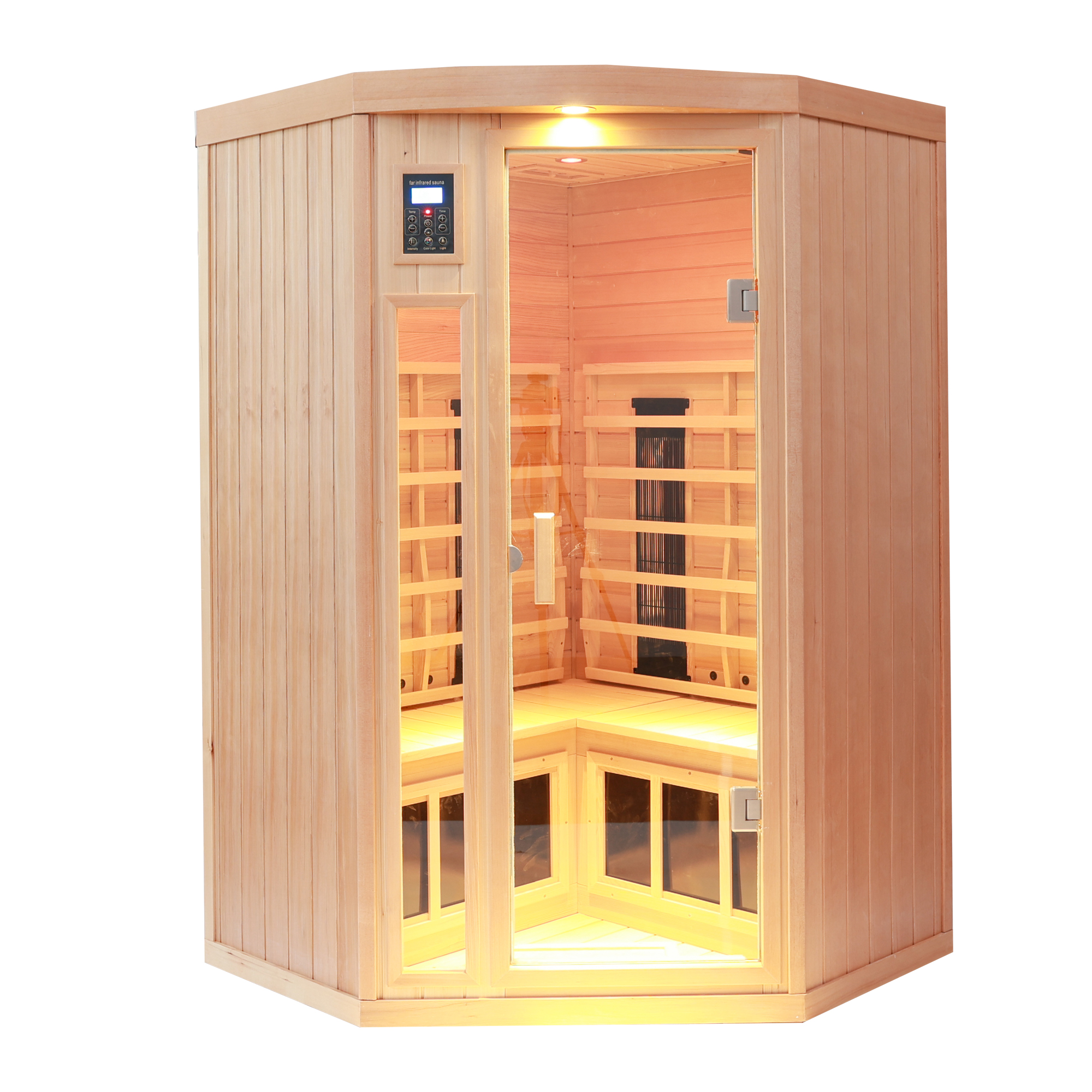 Hemlock pentagonal indoor far infrared sauna room-A
