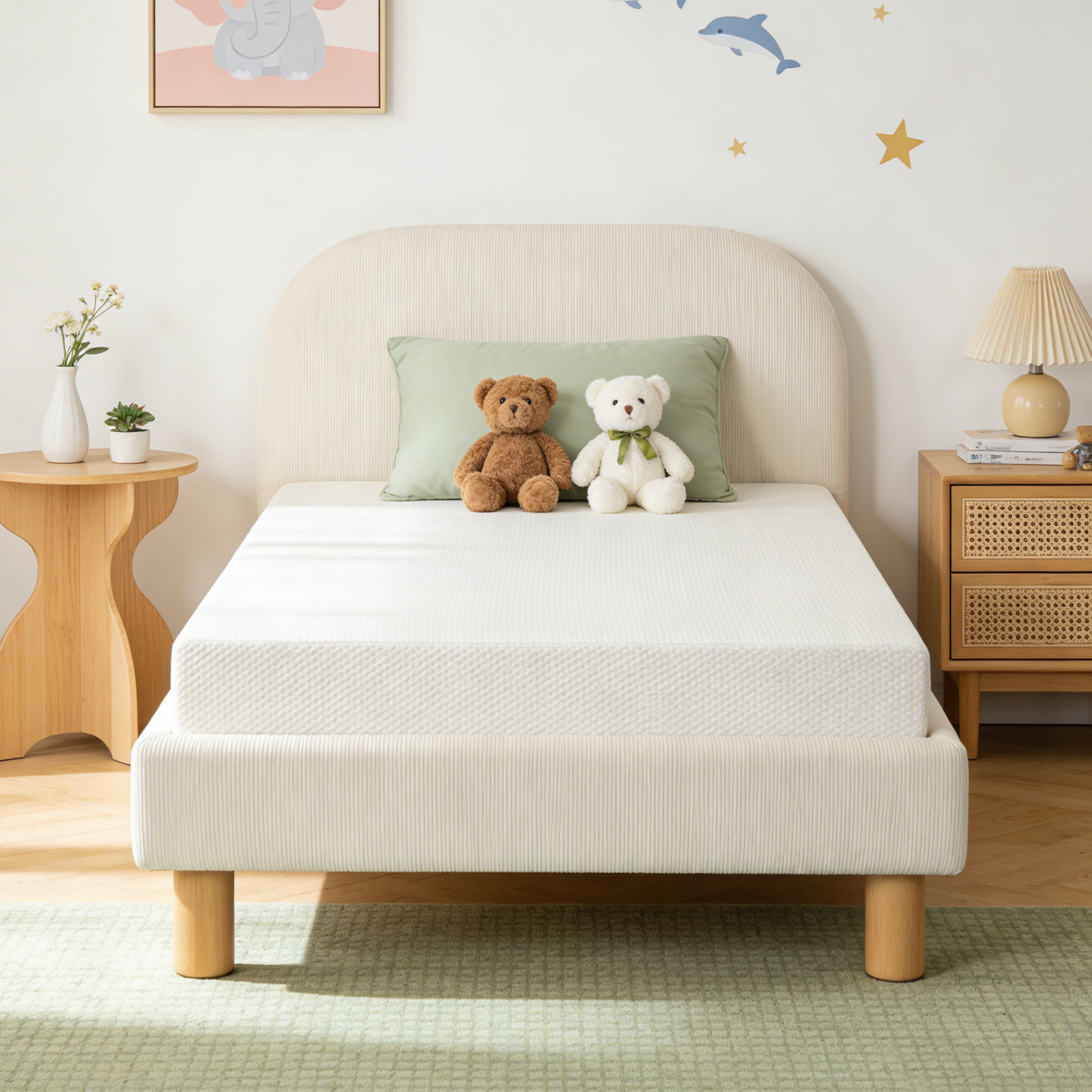 8-Inch Twin Mattress – Made in Japan  3-Layer Sponge with Gel-Perforated Top & 7-Zone Support, Adjustable Electric Bed Friendly, Premium White Cover, Breathable & High Rebound