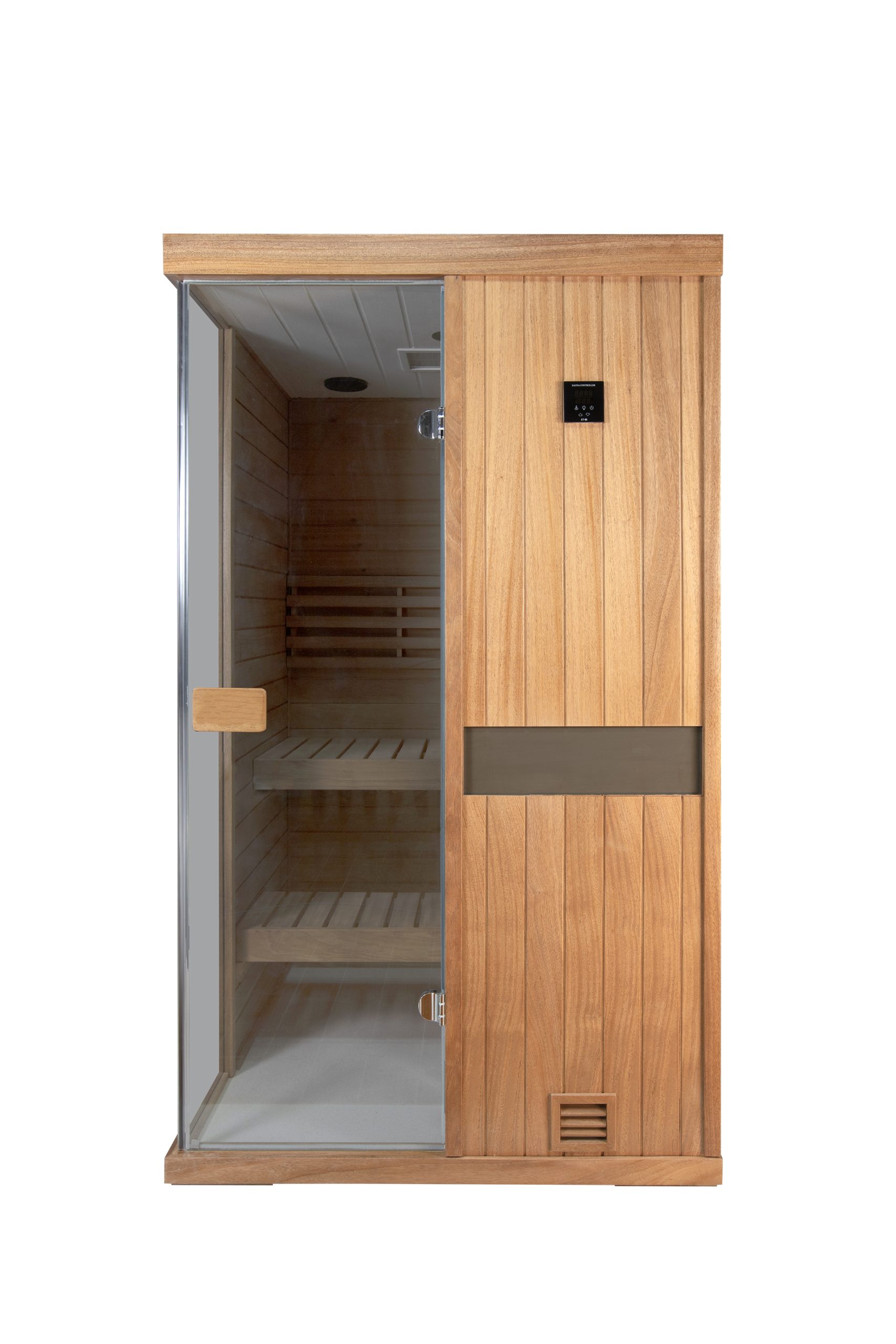 Two-person mahogany steam sauna room