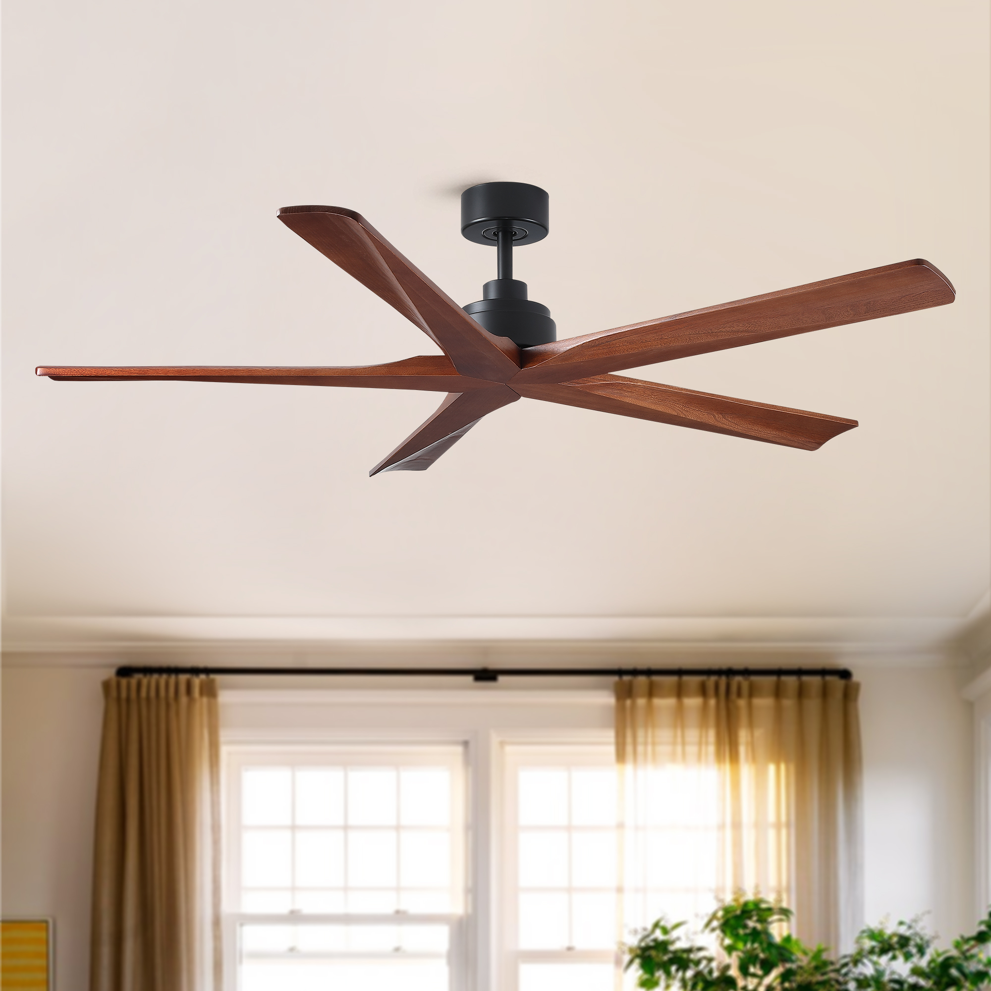 60″ Black Lowe Profile Ceiling Fan without Light