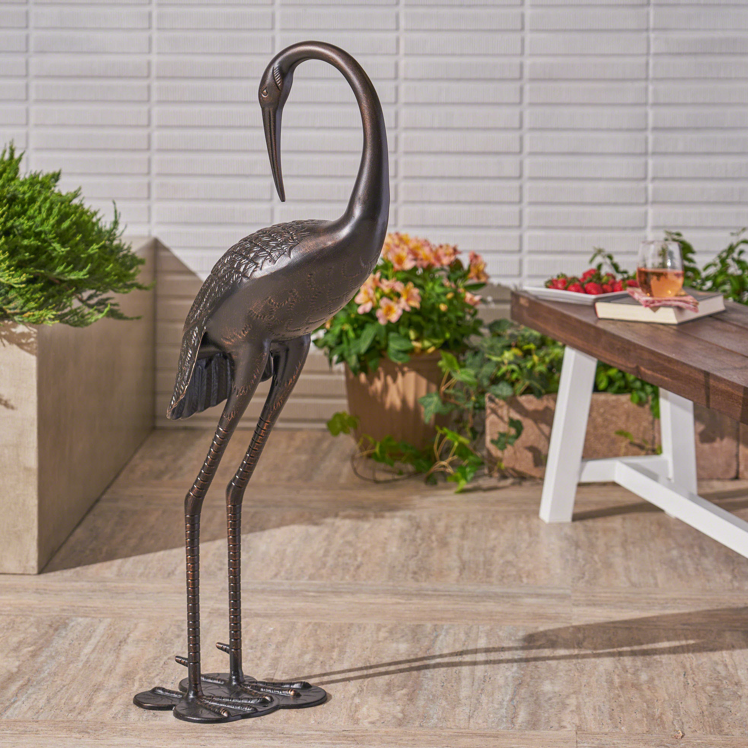 Sunny Outdoor 39 Inch Aluminum Crane, Shiny Copper