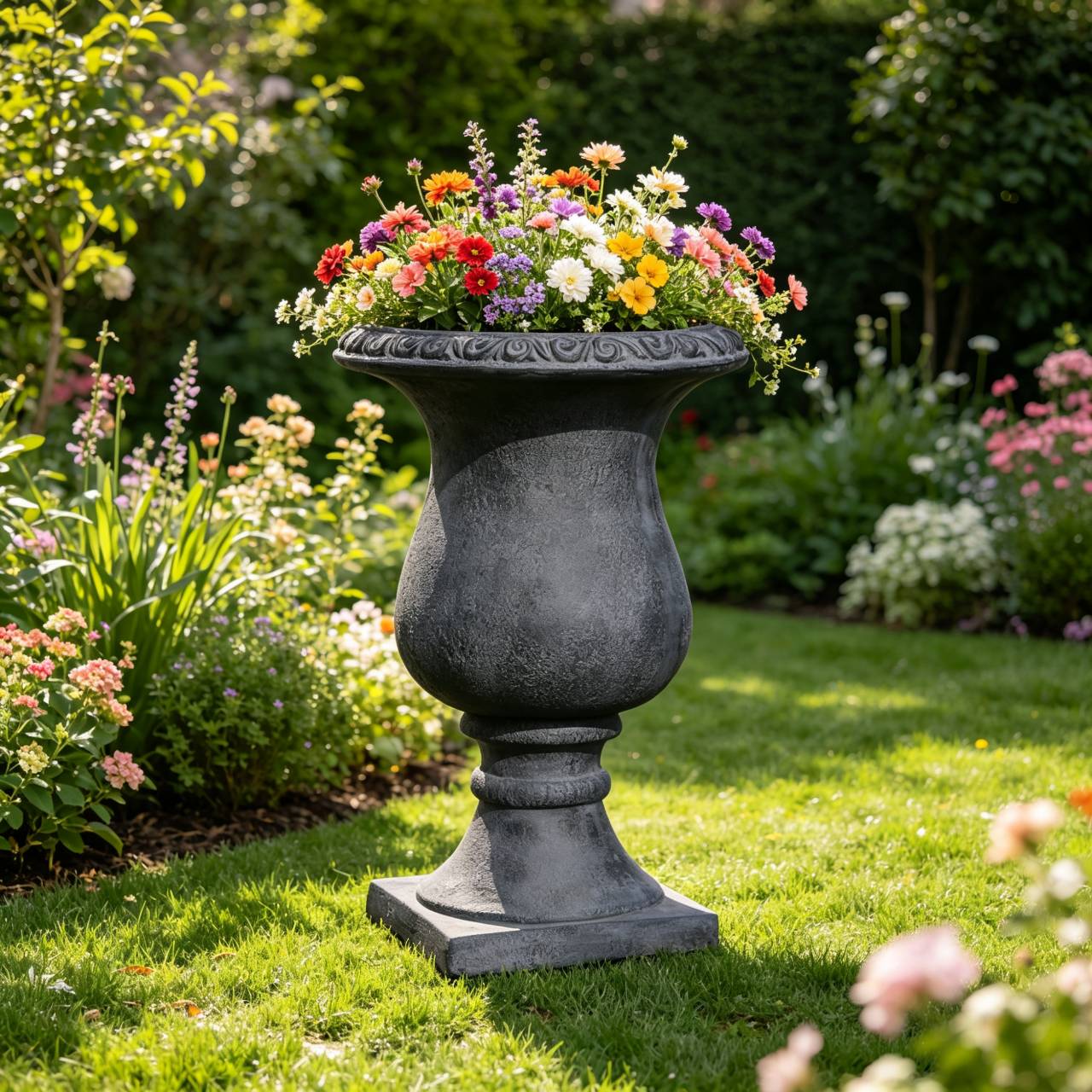 MGO Garden Planter, Garden decoration and planting,Color Antique Black, Size 26.38″X16.35″X16.35″