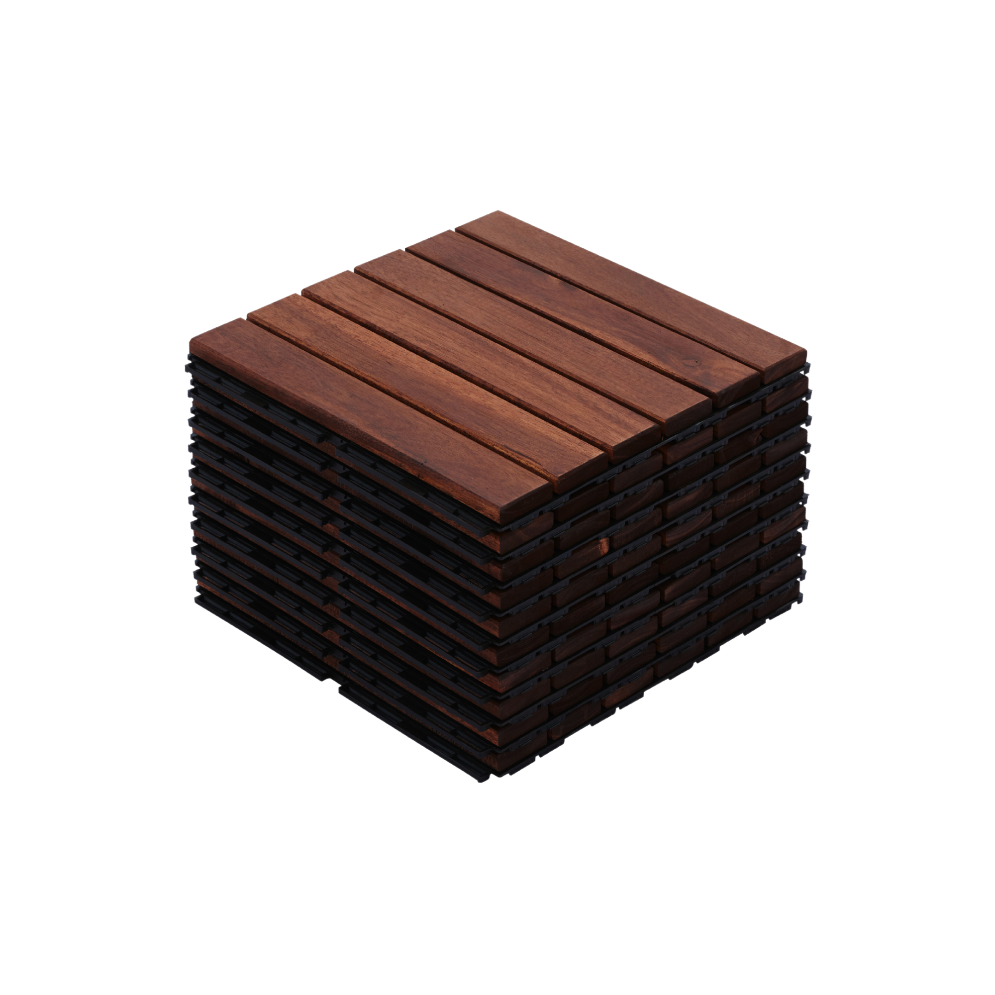 10 PCS Interlocking Deck Tiles Striped Pattern, 12″ x 12″ Square Acacia Hardwood Outdoor Flooring for Patio, Bancony, Pool Side,…