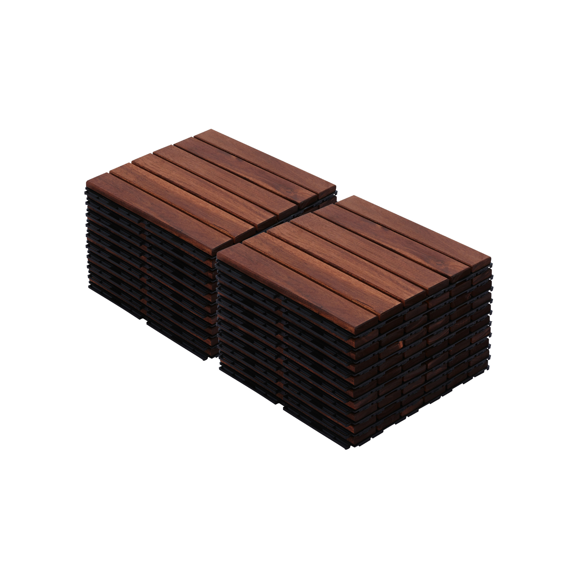 Acacia Wood Interlocking Deck Tiles Striped Pattern, 20 PCS  12″ x 12″ Square Acacia Hardwood Outdoor Flooring for Patio, Bancony, Pool Side,…