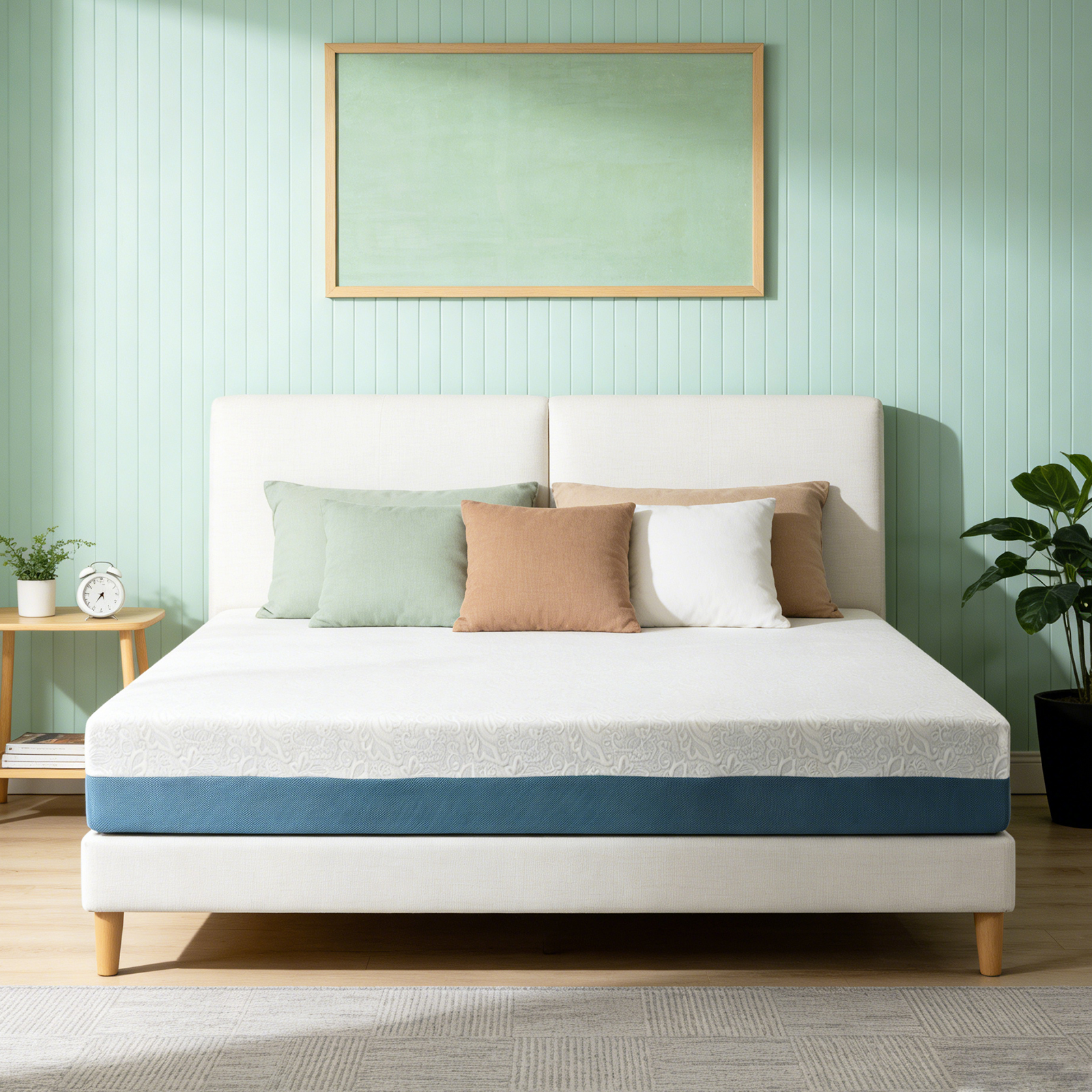 10-Inch King Mattress – Made in Japan Copper-Infused, Double-Perforated, 7-Zone, Adjustable Bed-Friendly, Blue-White Cover