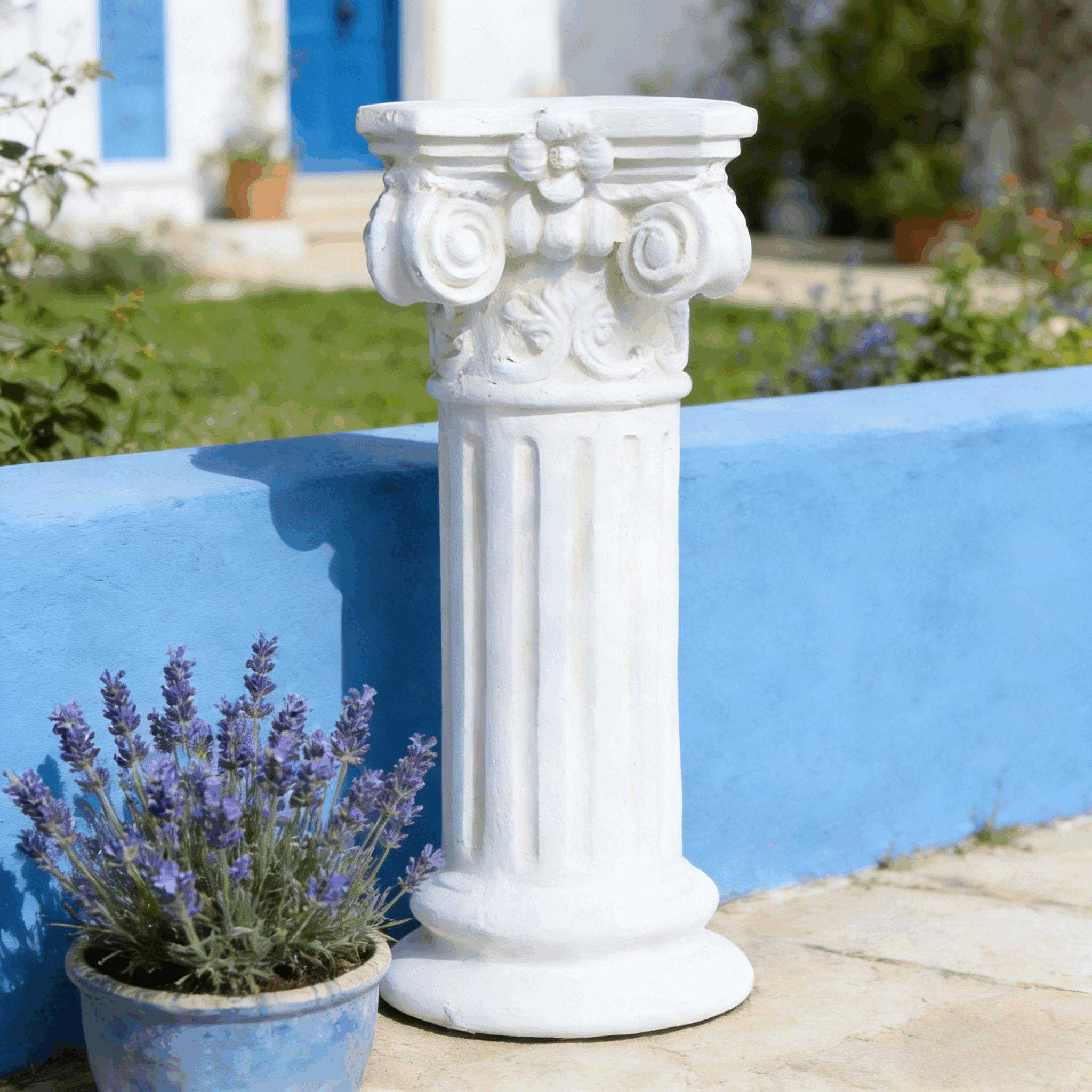 Garden Decorative Column, 12″Retro Elegant White Ancient Greek Style Roman Column, Suitable for Garden Decoration, Suitable for Weddings And Dining Tables, Multifunctional Indoor/outdoor Use, Perfect