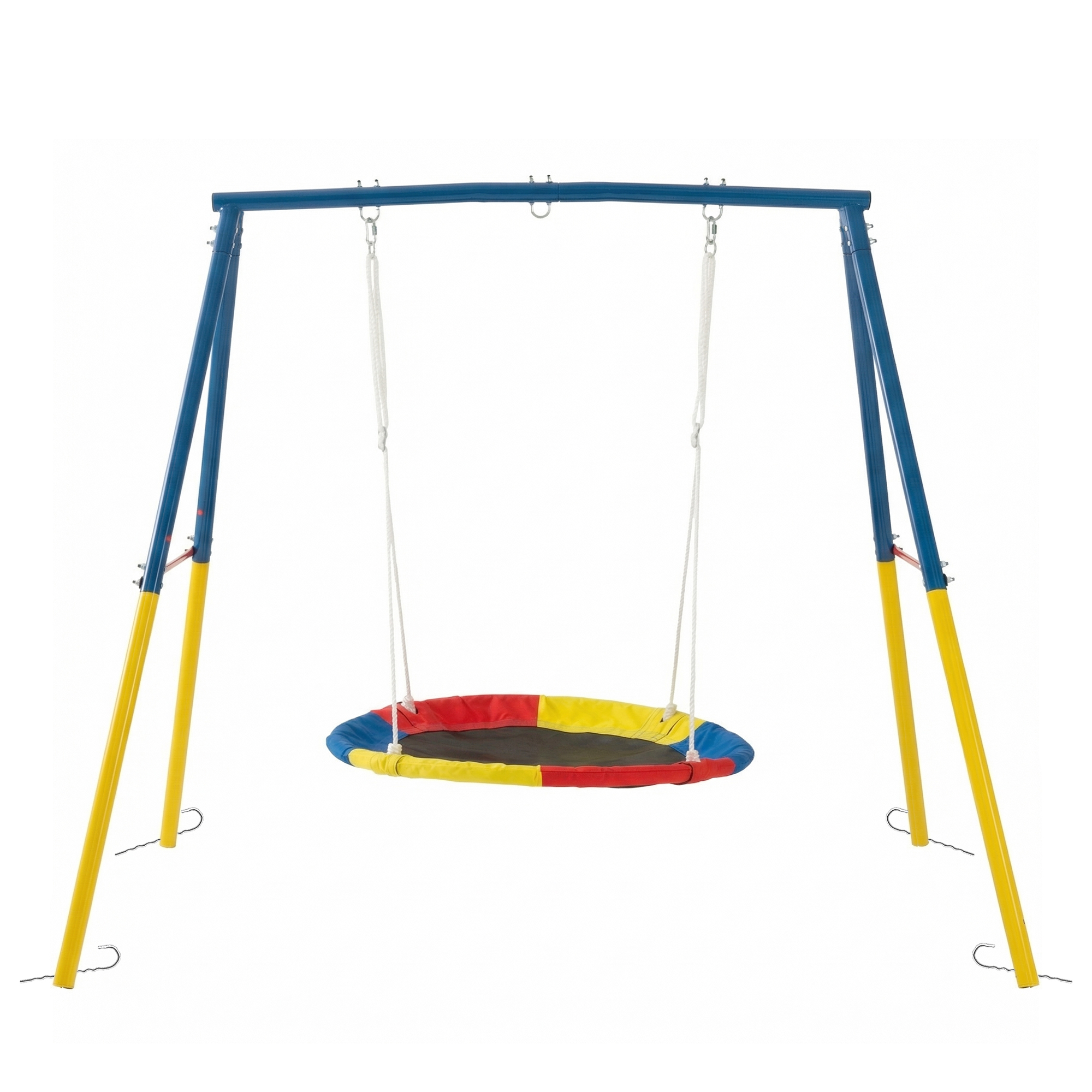 Flying Saucer Swing Set with Heavy Duty A-Frame Metal Swing Stand, Full Steel, Outdoor for Kids, Backyard, Playground, Outdoor