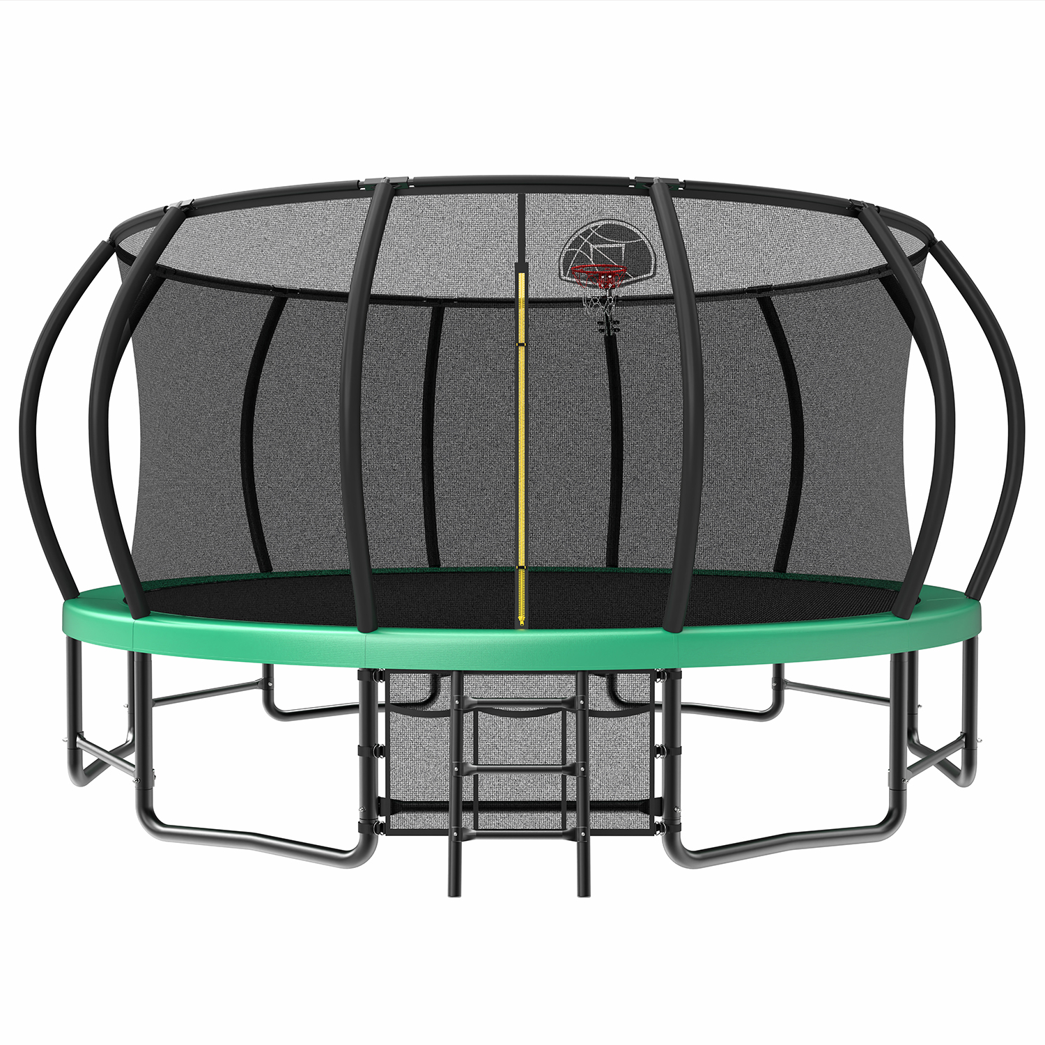 16FT Outdoor Trampoline for Kids and Adults, Pumpkin Trampolines with Curved Poles,Heavy Duty Trampoline Anti-Rust Coating ASTM Approval