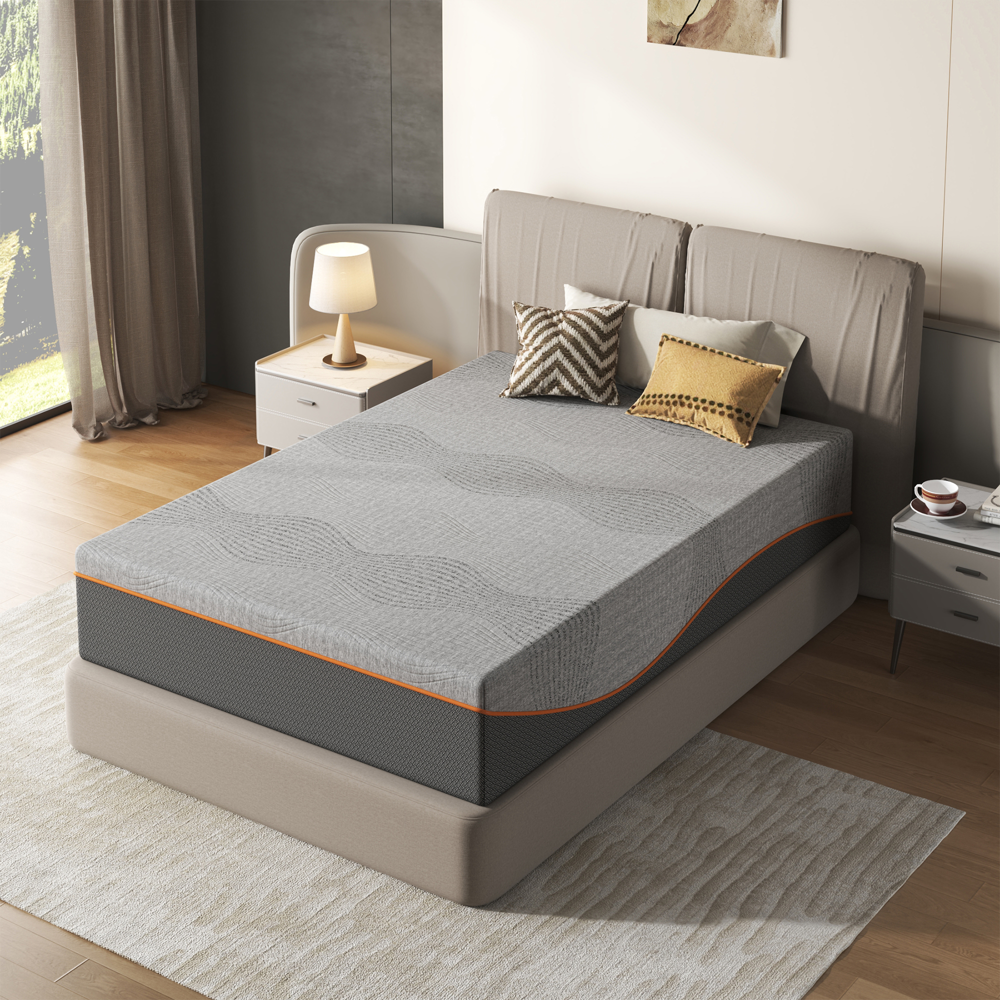 Twin Size Mattress,12 Inch Memory Foam Mattress, Fiberglass Free, Medium Feel, Breathable Cooling Layers, Certified Safe Materials
