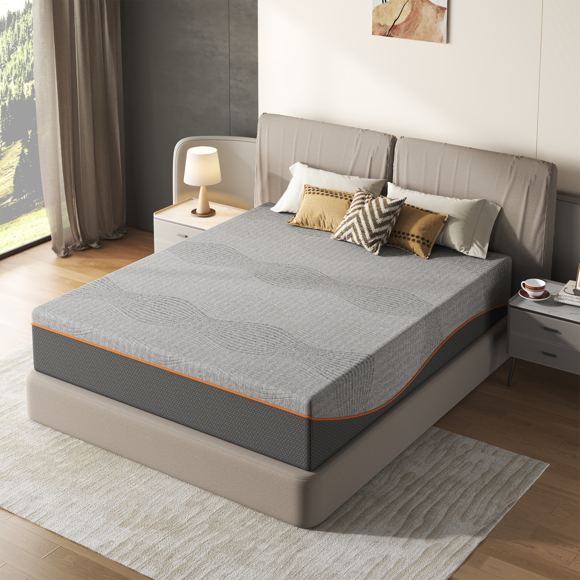 Queen Size Mattress,12 Inch Memory Foam Mattress, Fiberglass Free, Medium Feel, Breathable Cooling Layers, Certified Safe Materials