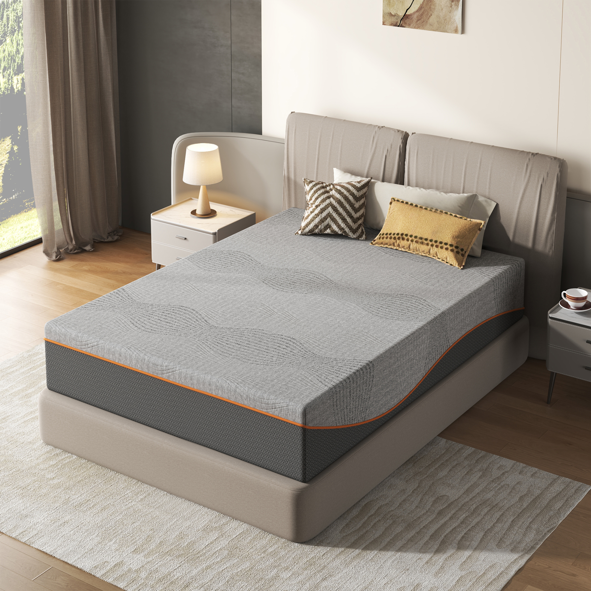 Full Size Mattress,14 Inch Memory Foam Mattress, Fiberglass Free, Medium Feel, Breathable Cooling Layers, Certified Safe Materials