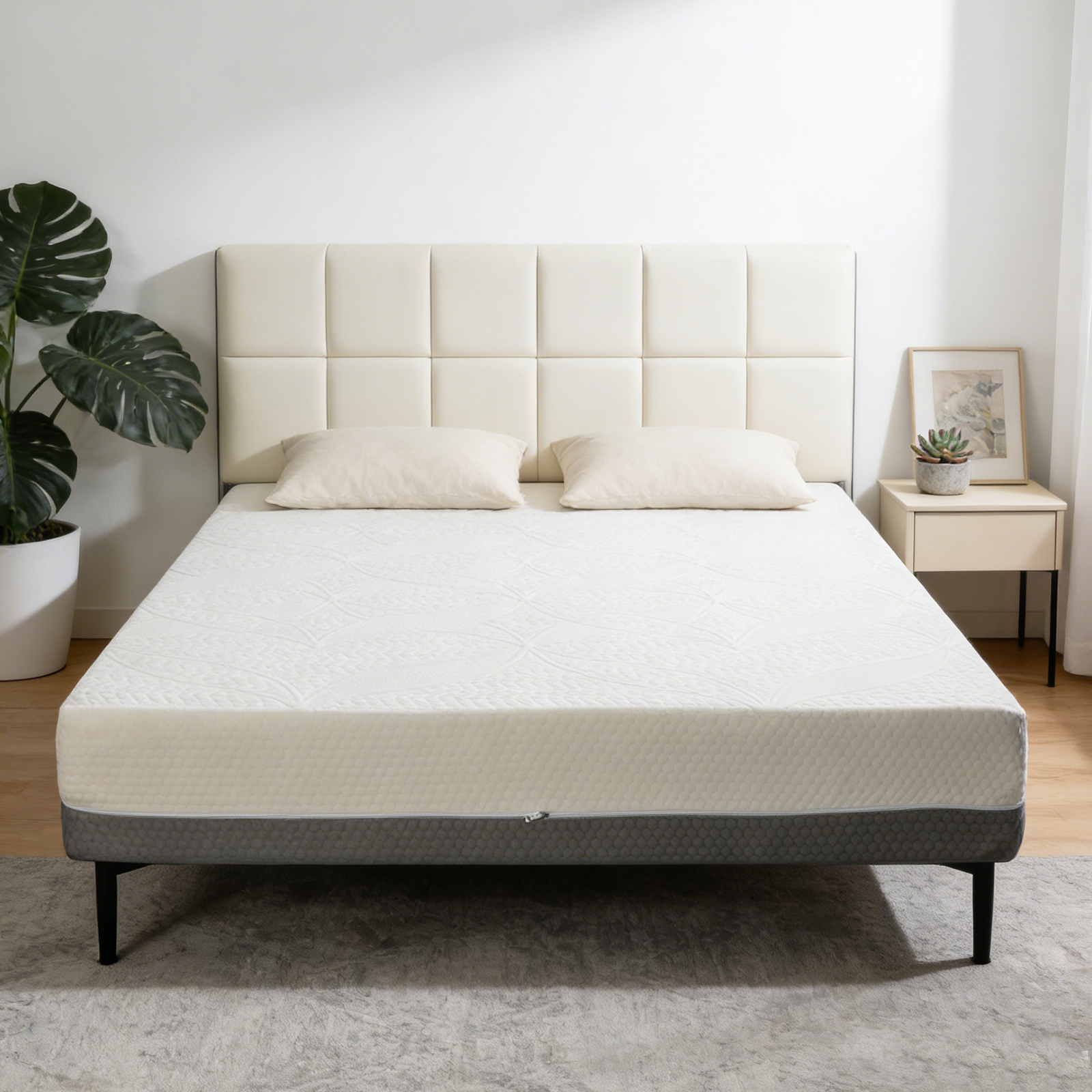 10-Inch Full Mattress – Made in Japan Gel-Perforated + Perforated Layers, 7-Zone Support, Adjustable Bed-Friendly, Premium White Cover, High Rebound