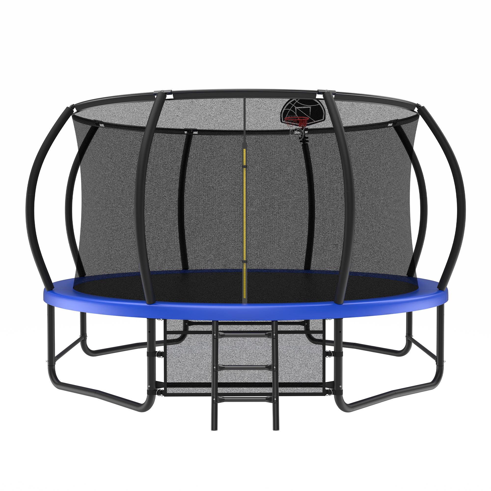 14FT Trampoline with Enclosure – Recreational Trampolines with Ladder and AntiRust Coating, ASTM Approval Outdoor Trampoline for Kids