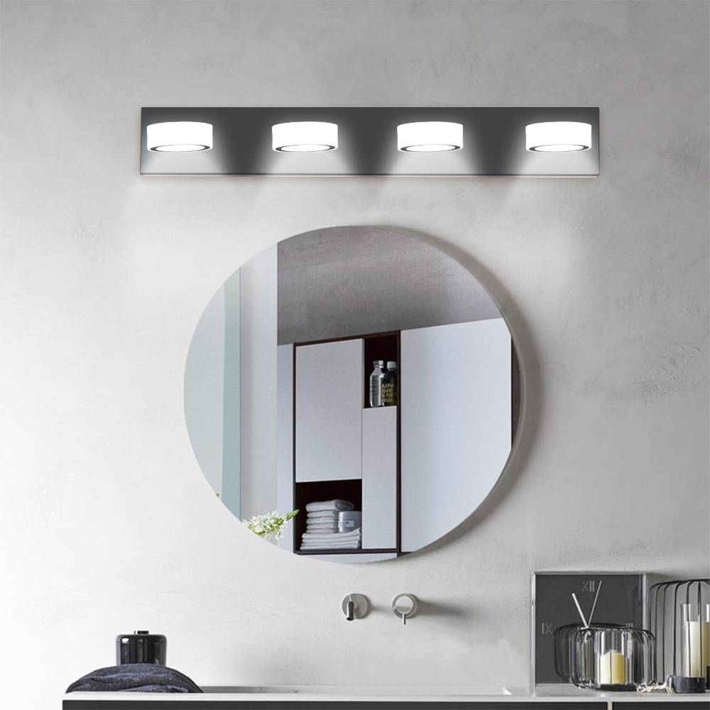 (Same as W1340110592/L2008) 29″ Modern 4-Light LED Vanity Light, Sleek Black Bathroom Wall Light Fixture for Mirror, Shower, and Bathroom Decor