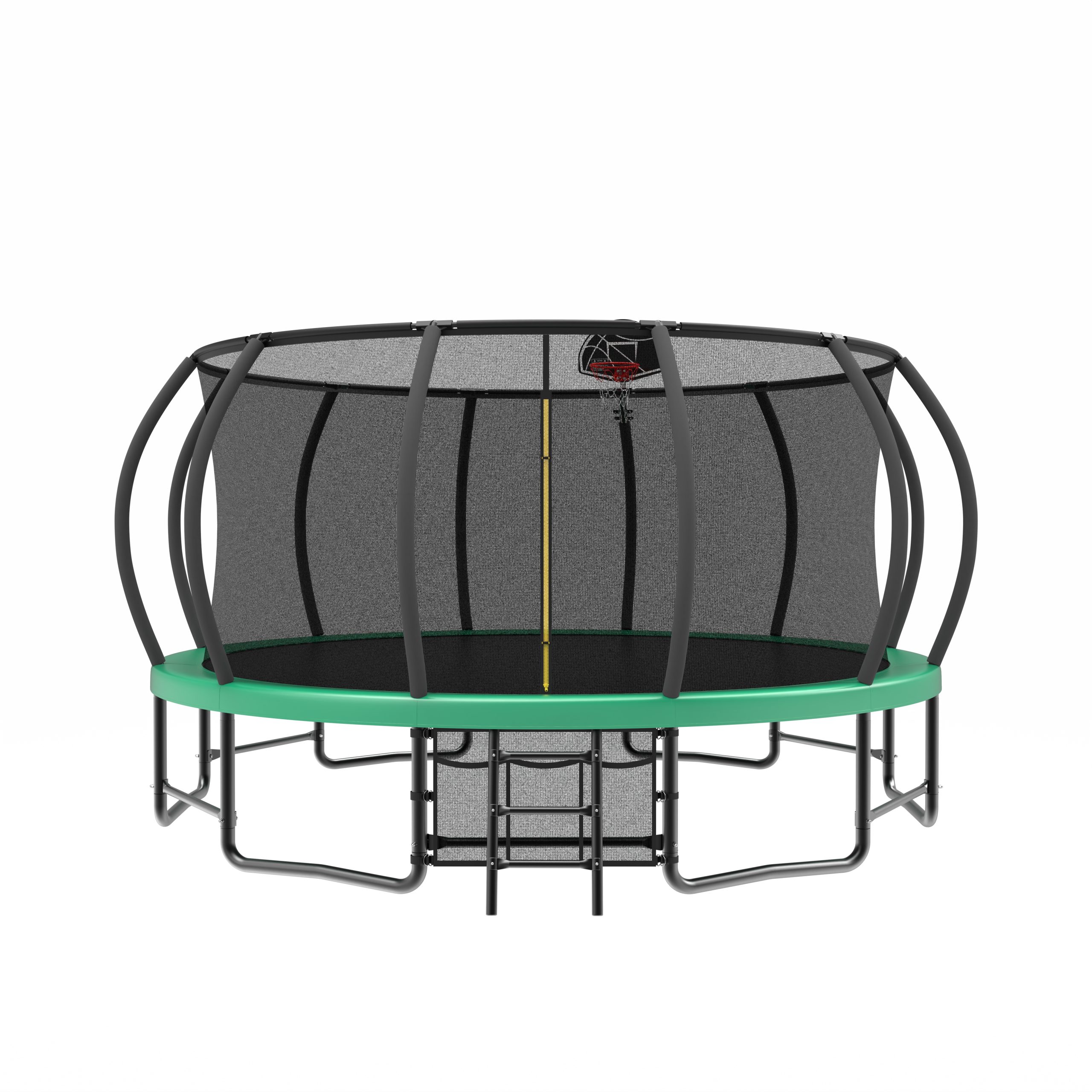 15FT Trampoline with Basketball Hoop – Recreational Trampolines with Ladder ,Shoe Bag and Galvanized Anti-Rust Coating