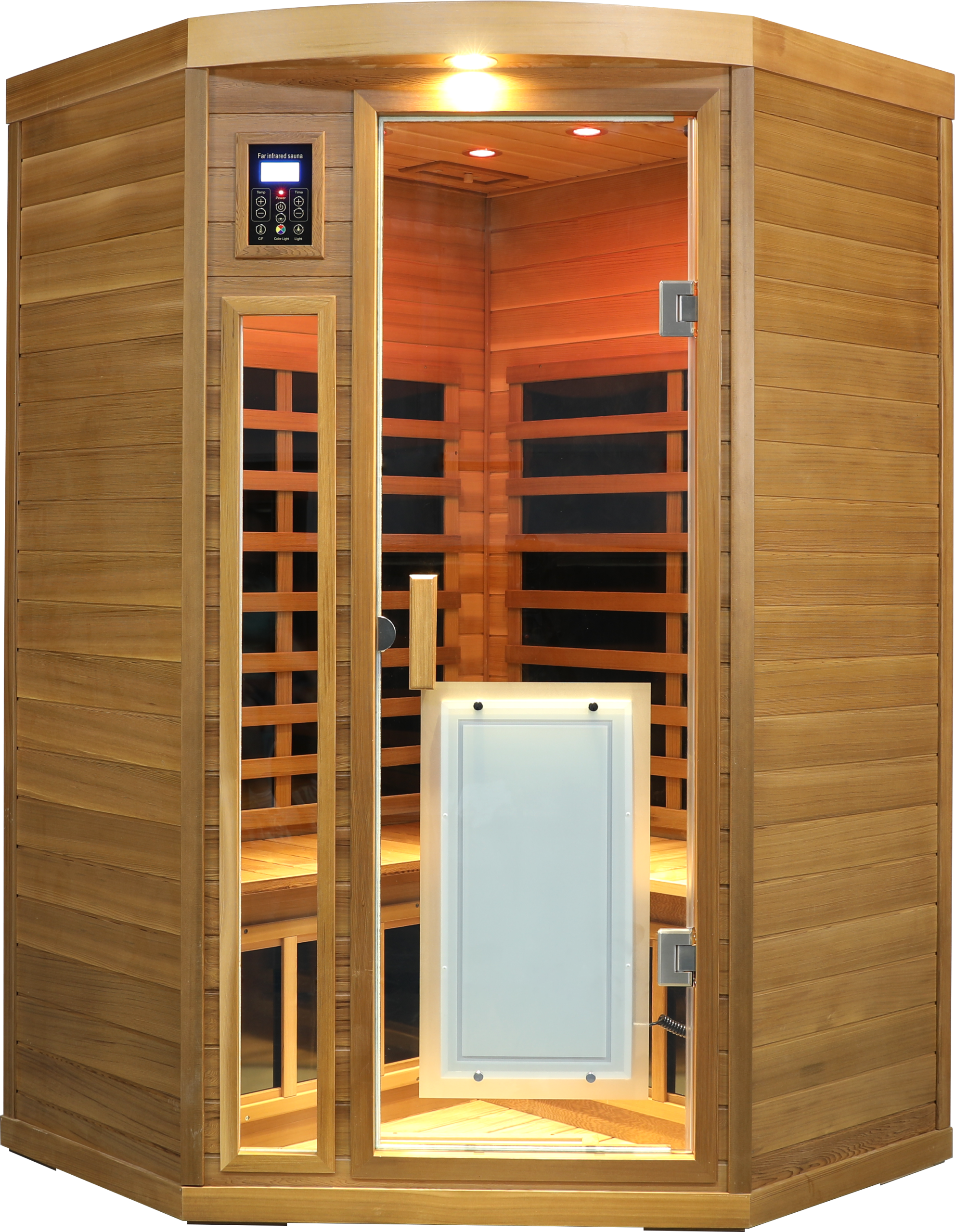 Low EMF Two person Far-infrared Red cedar Deluxe indoor pentagonal sauna room