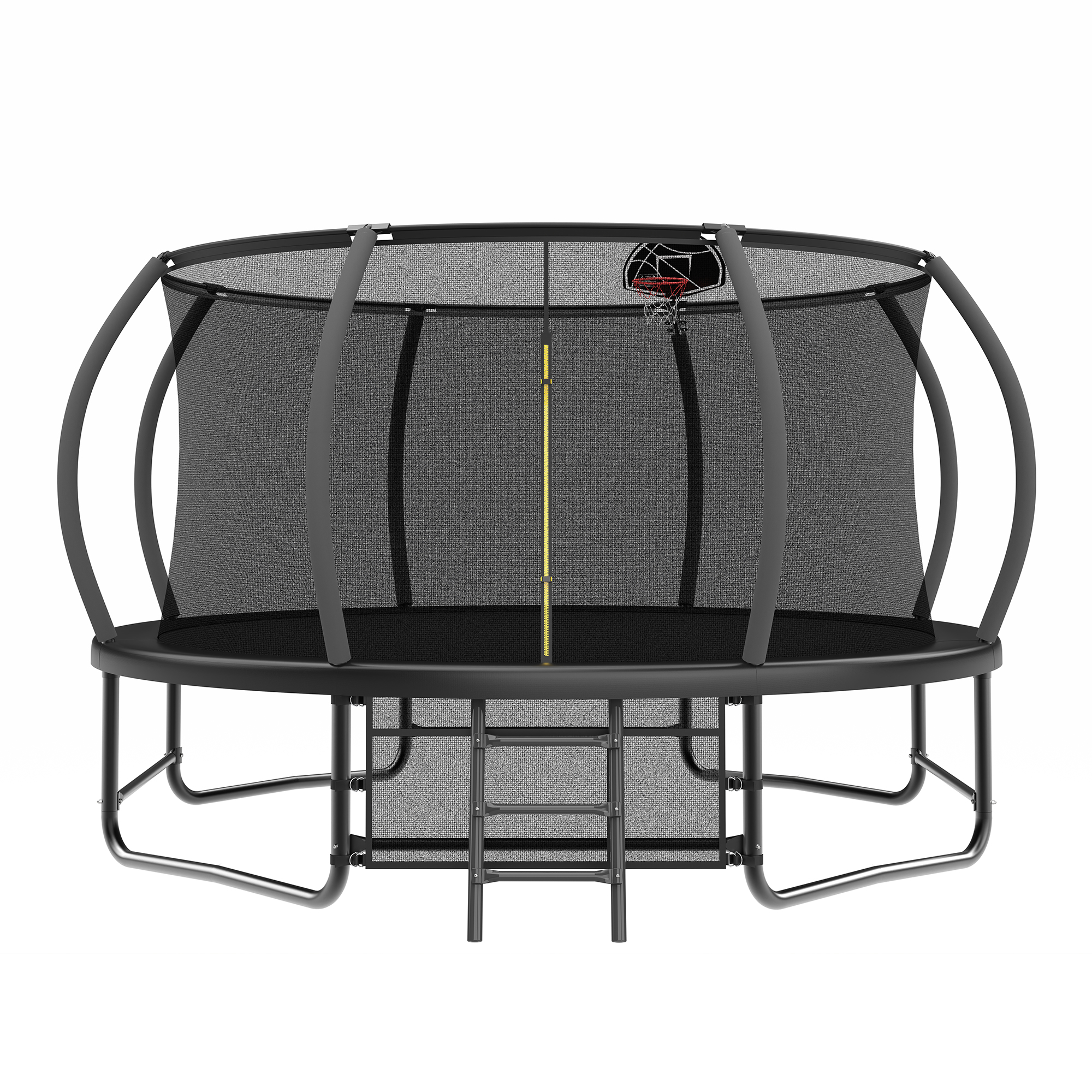 14FT Trampoline with Enclosure – Recreational Trampolines with Ladder and AntiRust Coating, ASTM Approval Outdoor Trampoline for Kids