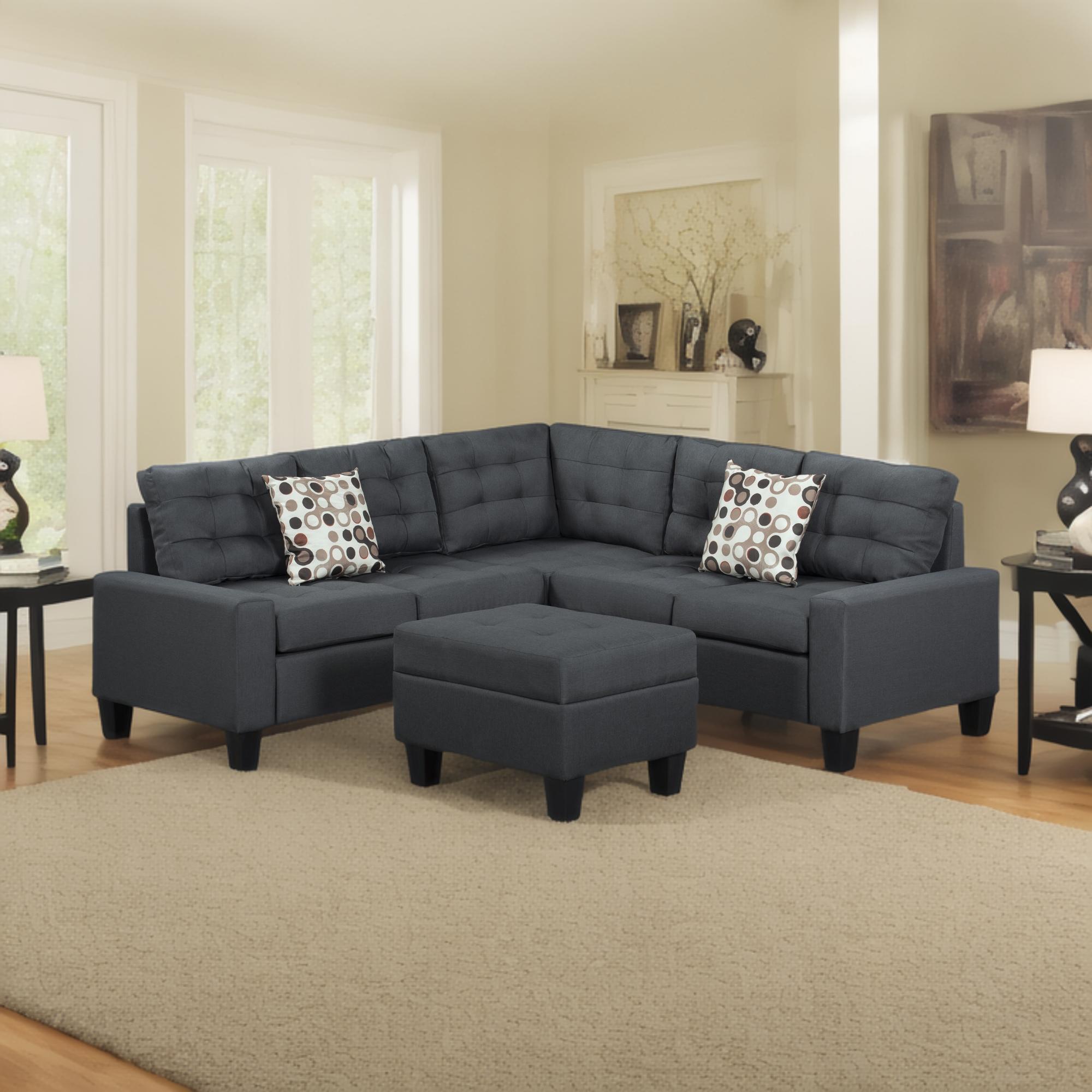 6-Piece Upholstered Sectional ,Grey
