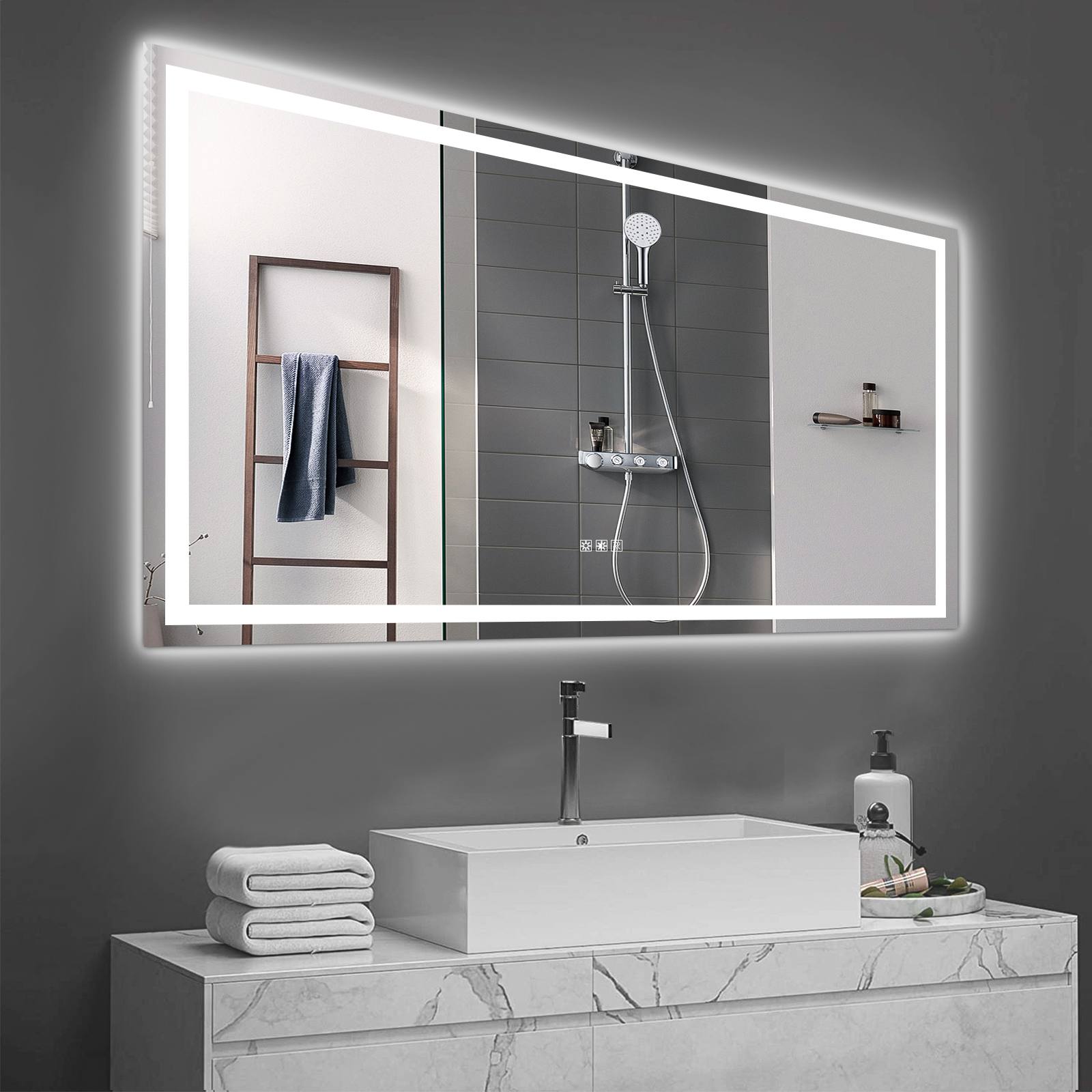 (Same as W134070942/L4004) 72″×36″ LED Mirror Light Bathroom,anti-Fog & Dimming Led Bathroom Vanity Mirror
