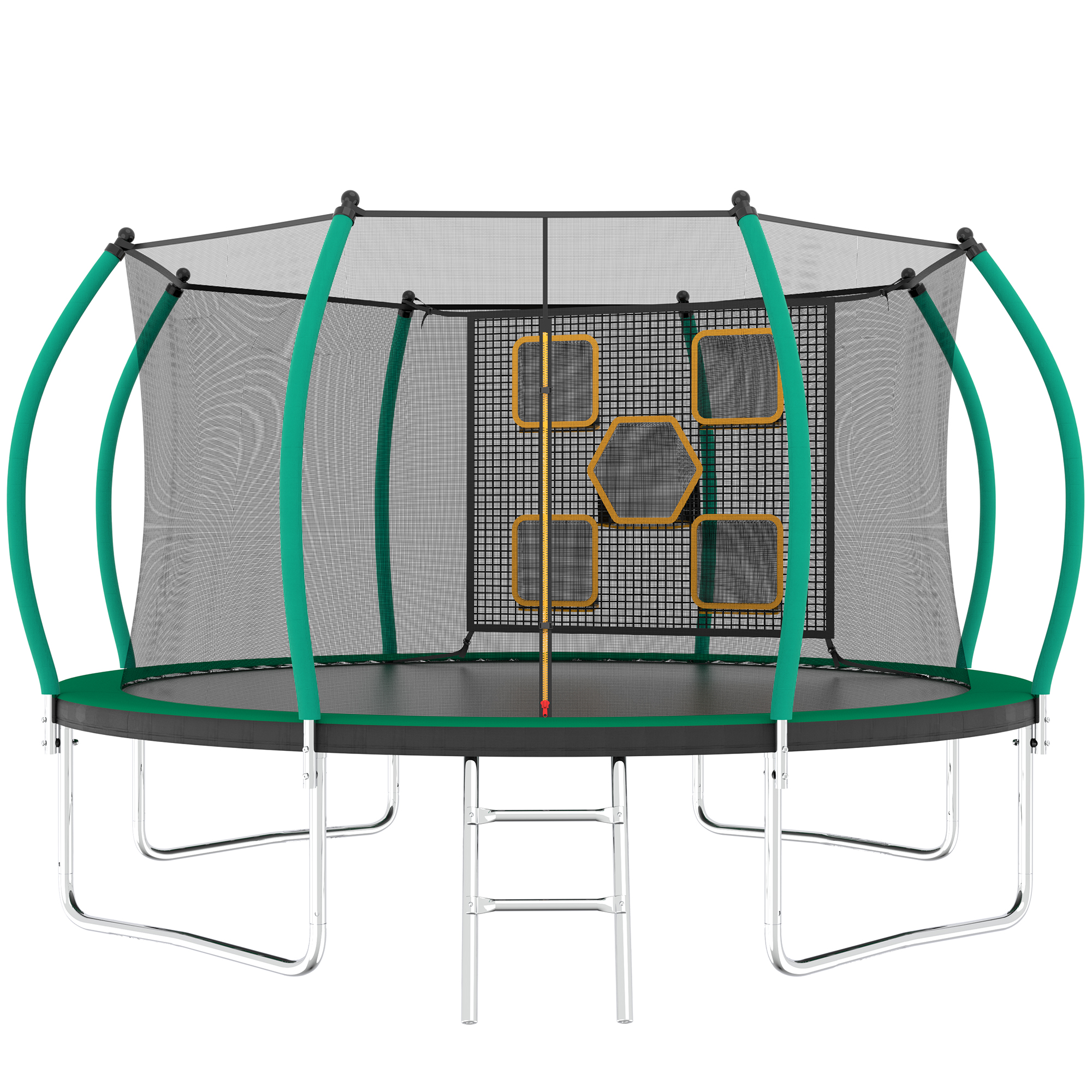14FT Trampoline with Enclosure – Recreational Trampolines with Ladder, ASTM Approval Outdoor Trampoline for Kids