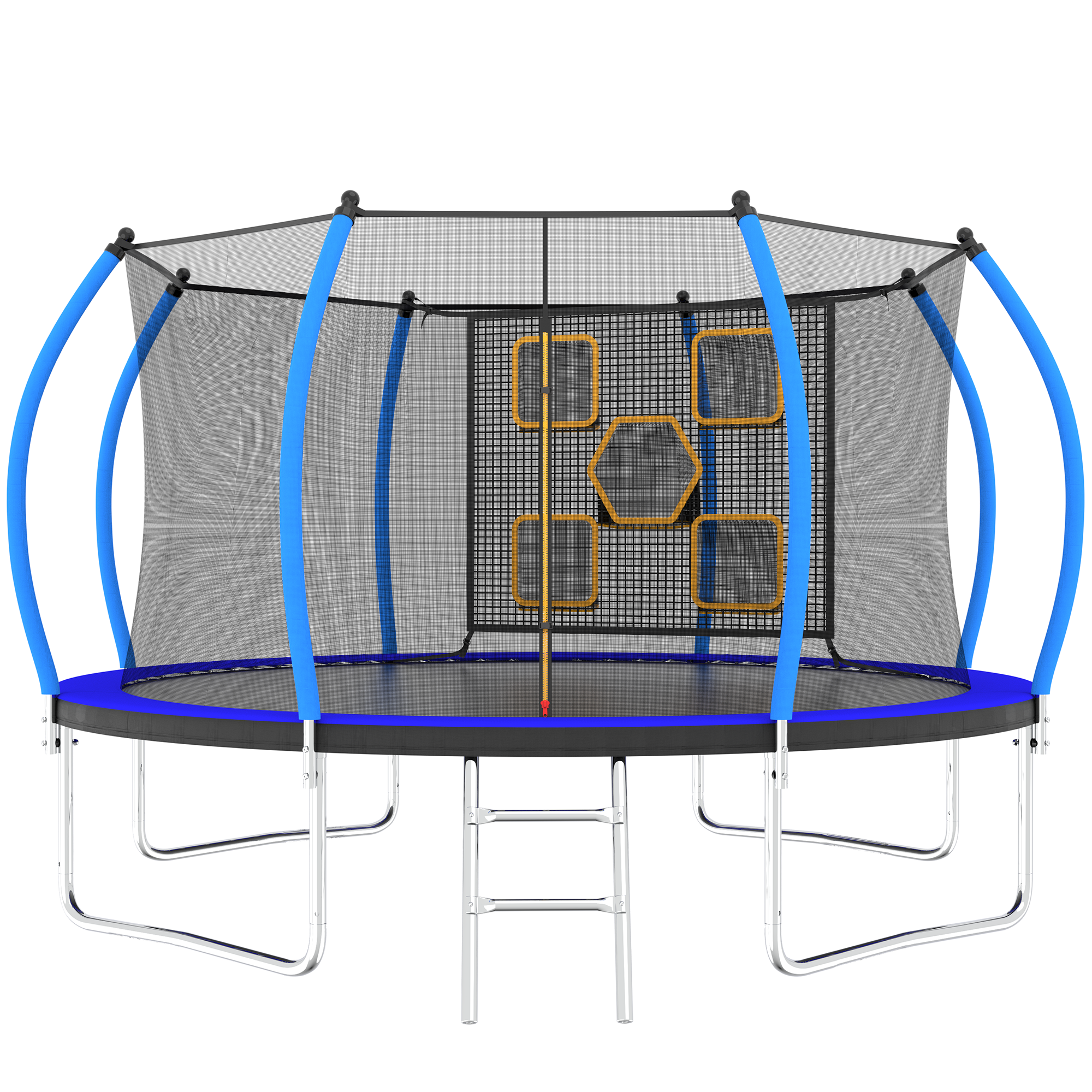 14FT Trampoline with Enclosure – Recreational Trampolines with Ladder, ASTM Approval Outdoor Trampoline for Kids