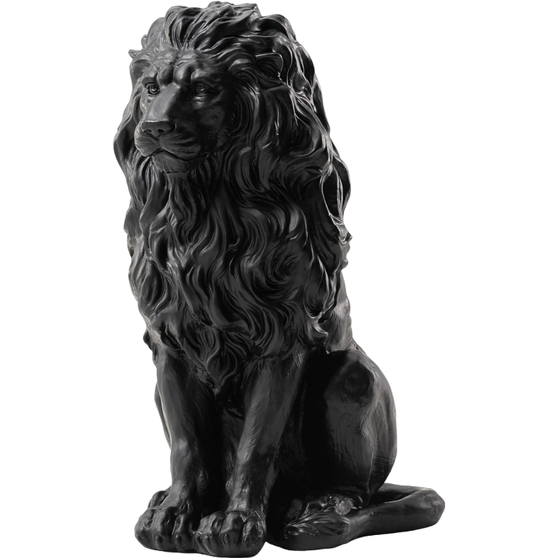 20.5″ Lion Statue, Resin Outdoor Guardian Sculpture, Simulated Animal Decor for Villa, Garden, Park & Resort, Patriotic Independence Day Decoration for Home & Courtyard