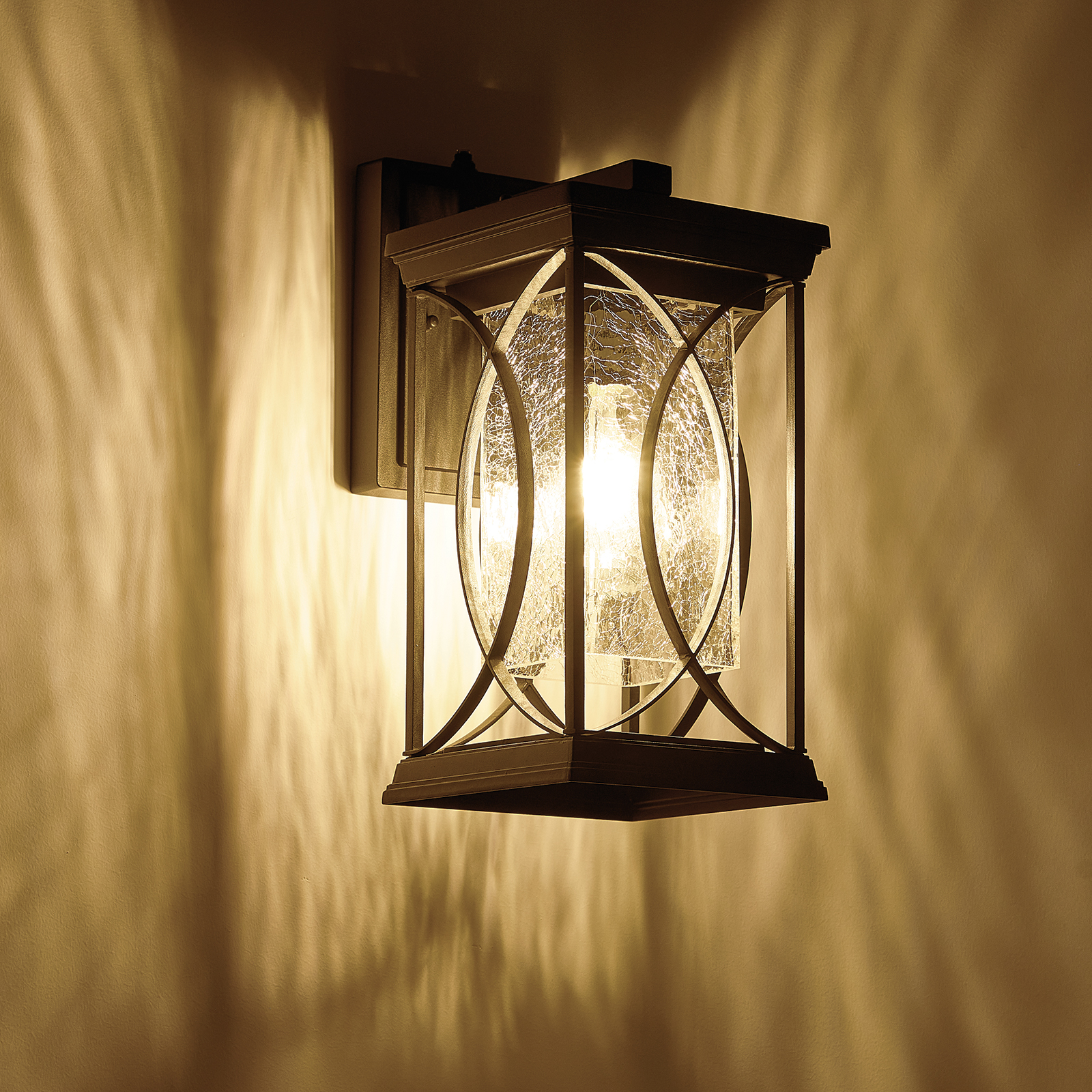 Oil Rubbed Bronze Porch Light Dusk to Dawn Outdoor Wall Lantern Small Modern Exterior Light Fixture Aluminum with Crack-Like Glass IP65 Waterproof Outdoor Sconce Outside Light for House, Front Door