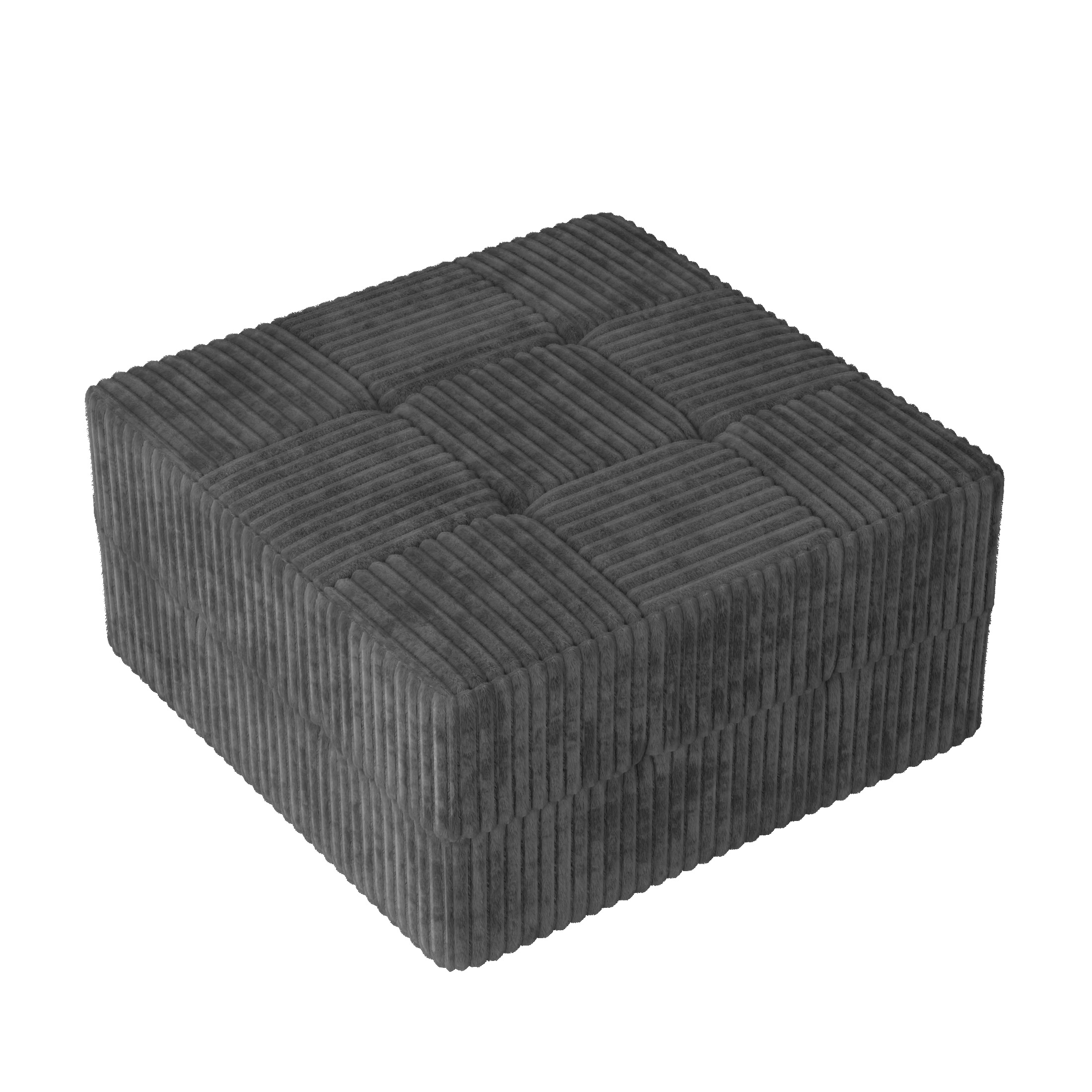 Ottoman Sofa, Modern Minimalist Corduroy Footstool, Compressed Space‑Saving Ottoman for Living Room Bedroom-Gray