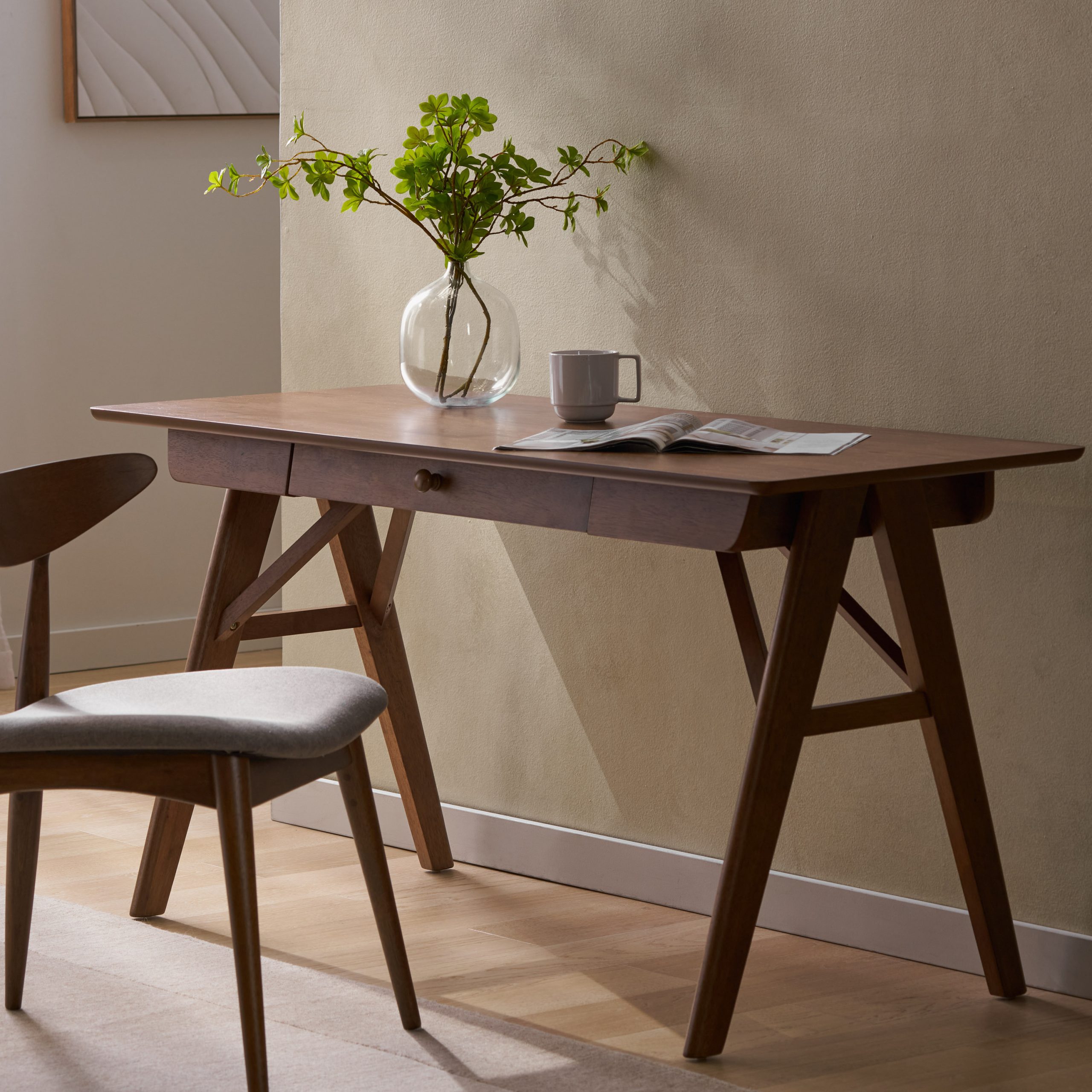 Wood Desk with Drawers, Small Computer Desk for Small Spaces, Gaming Study Home Office Desks for Work, Student PC Desk for Bedroom, Escritorios para Cuartos (Original SKU:62410.00)