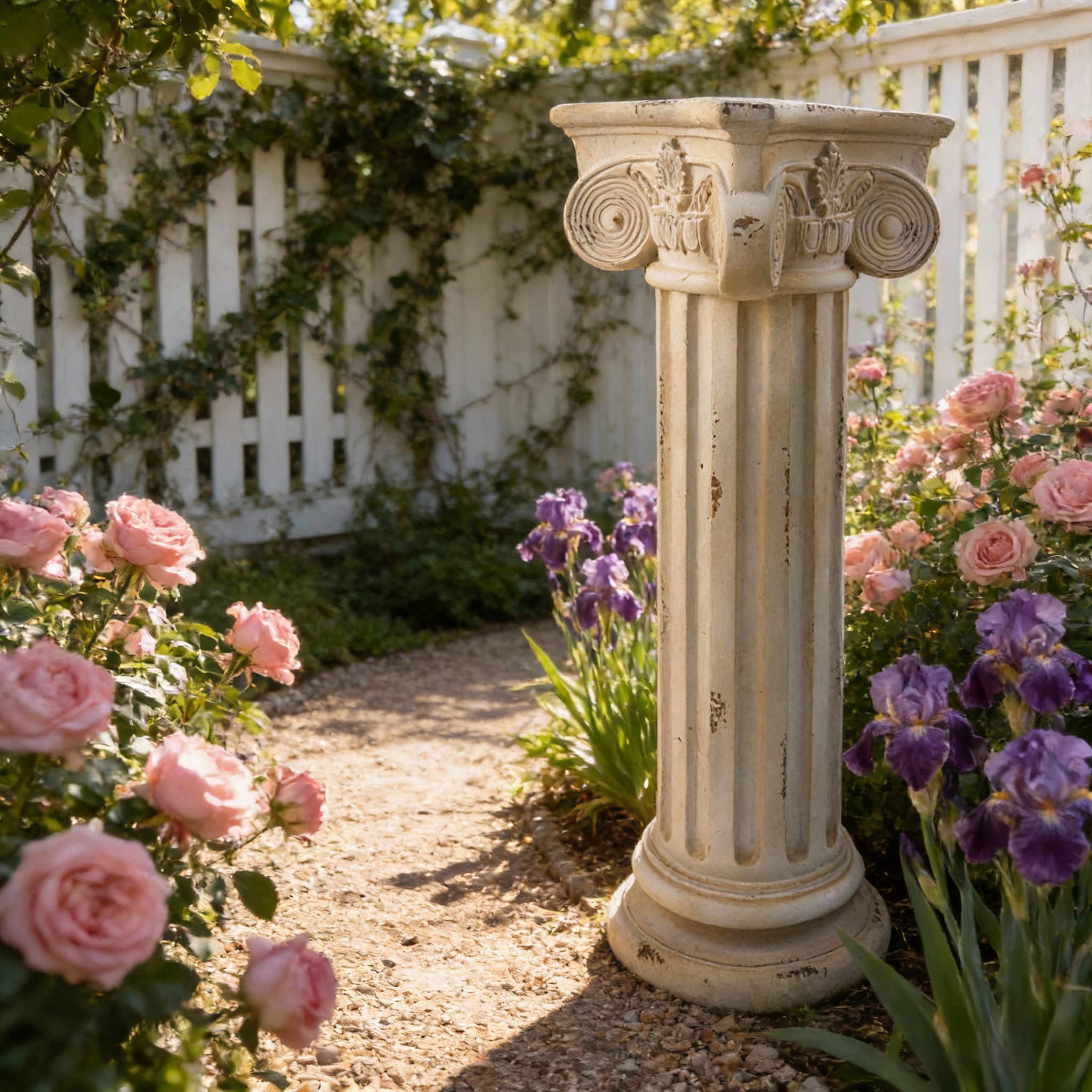 Pedestal Column Plant Stand 28.93” Tall Roman Column with Base Roman Pillar Greek Column Magnesium Oxide Statue Sculpture Pedestal Stand Holder for Indoor Outdoor Wedding Birthday Party decorate