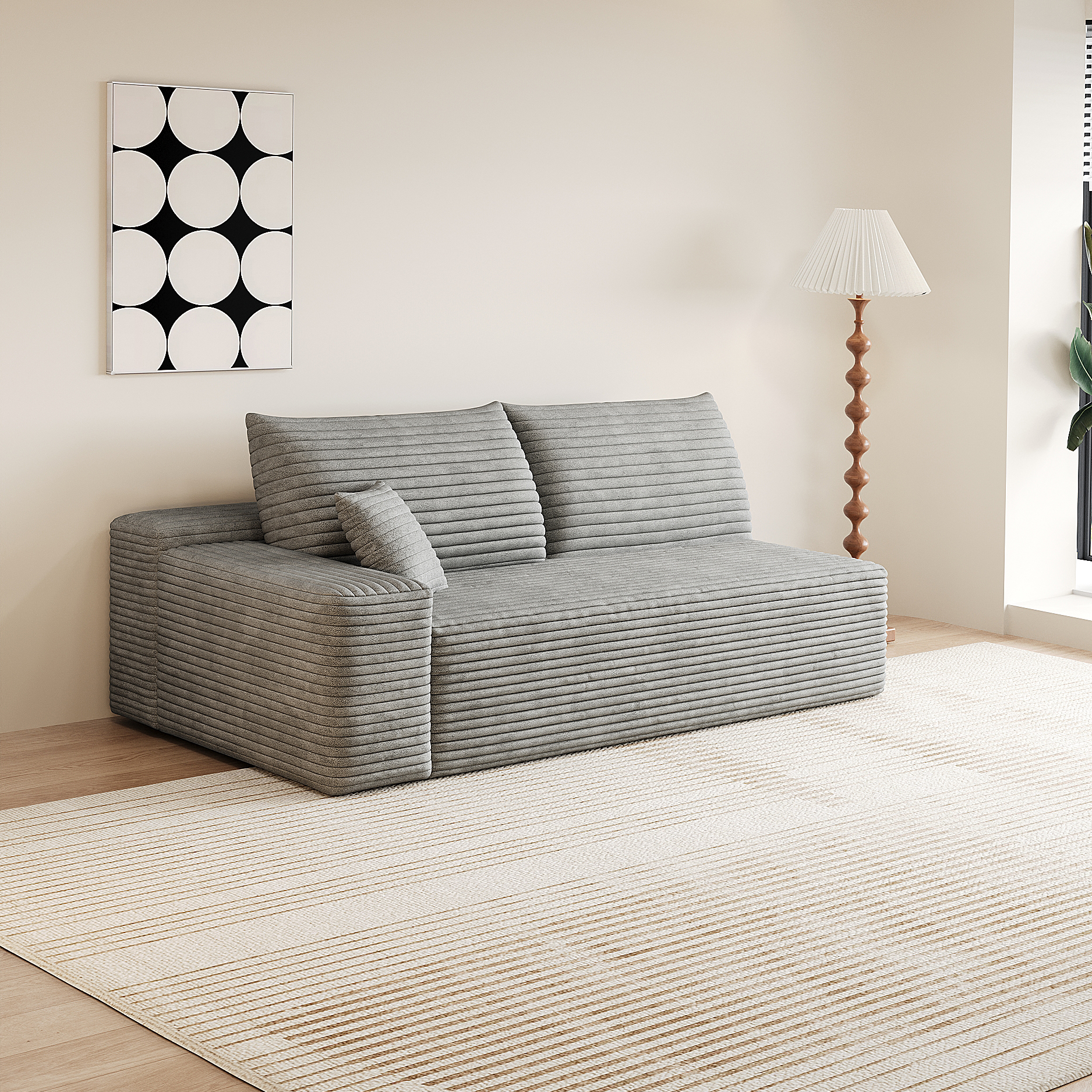 Y119-3R-GREY 3seater right grey