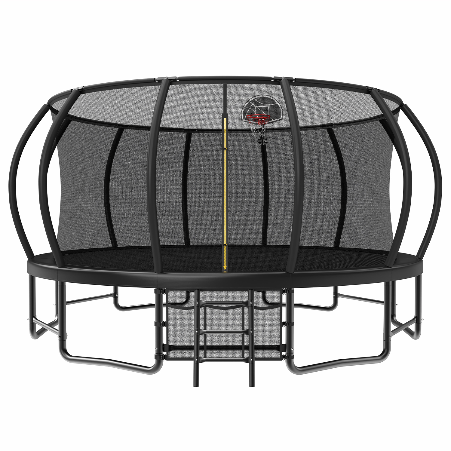 16FT Outdoor Trampoline for Kids and Adults, Pumpkin Trampolines with Curved Poles,Heavy Duty Trampoline Anti-Rust Coating ASTM Approval