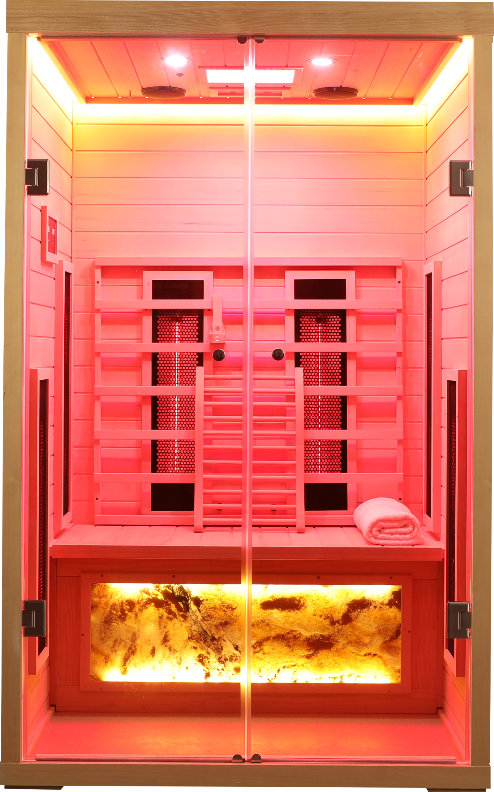 Two person hemlock wood far-infrared S sauna room