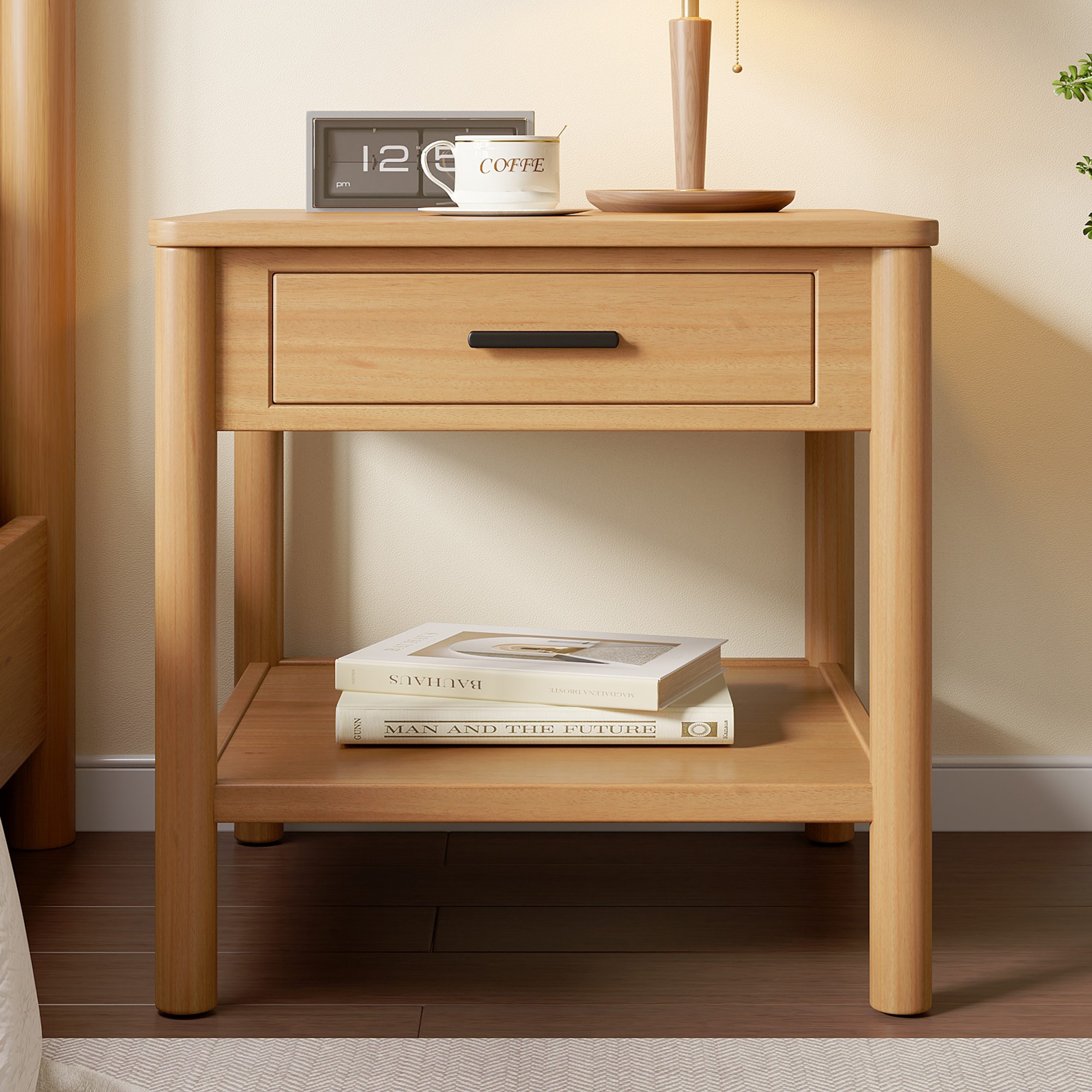 END TABLE K/D WITH 1 DRAWER,NATURAL COLOR