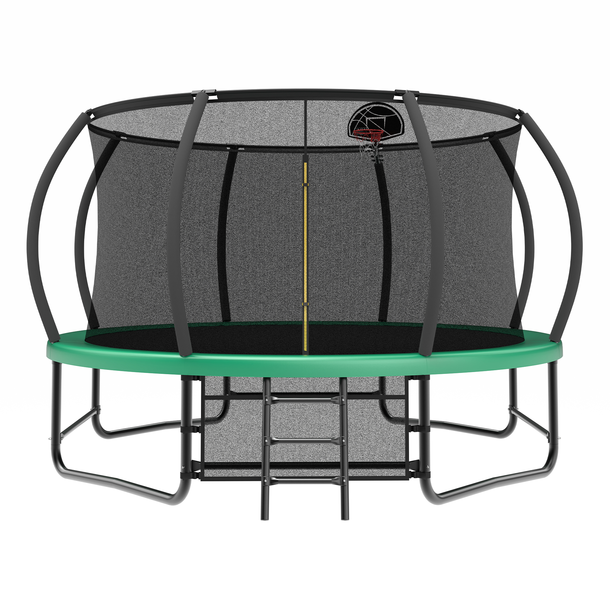 14FT Trampoline with Enclosure – Recreational Trampolines with Ladder and AntiRust Coating, ASTM Approval Outdoor Trampoline for Kids