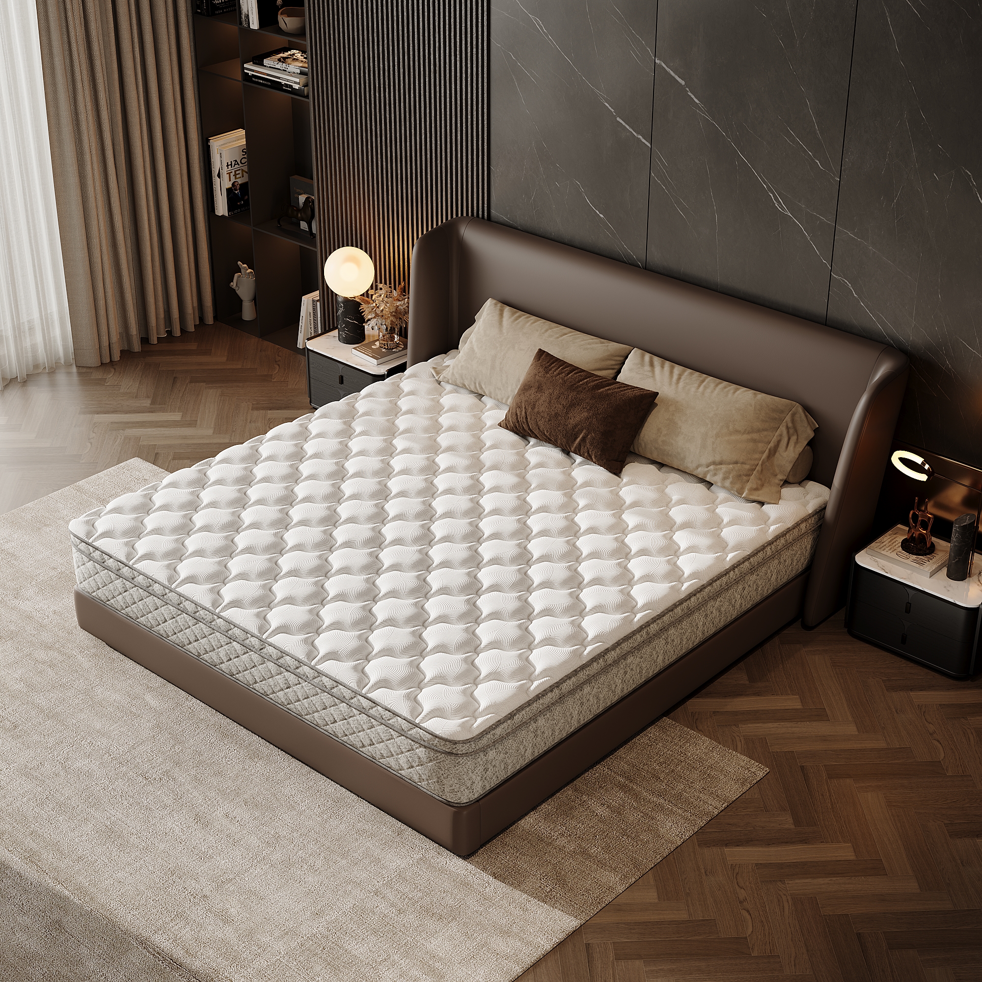 King Size Mattress,12 Inch Hybrid King Mattress in a Box with Memory Foam and Pocket Spring for Pressure Relief & Comfort Sleep & Zoned Support, Medium Firm,CertiPUR-US & OEKO-TEX
