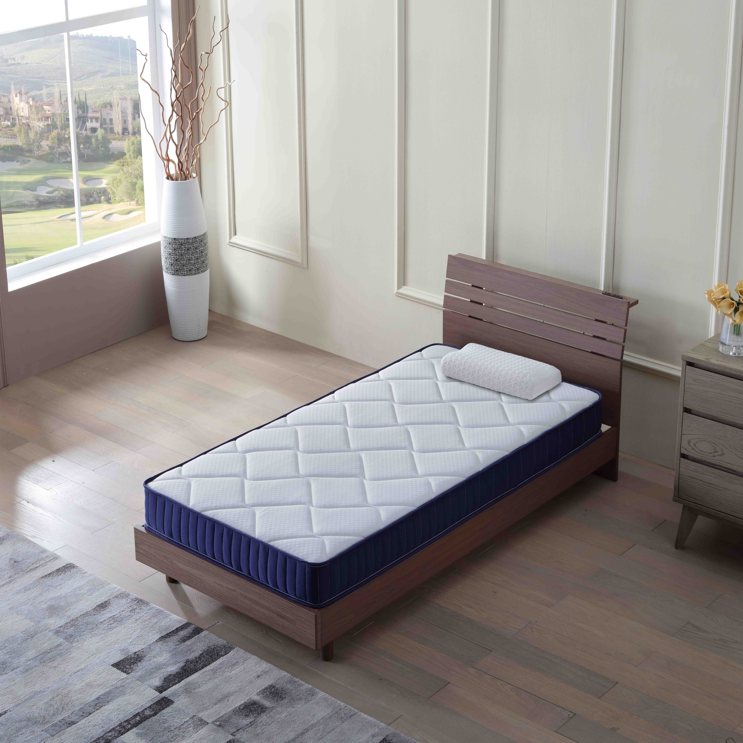 6 Inch Twin Mattress, Foam and Spring Hybrid Mattress in a Box, Medium Soft, Breathable Fabric & Adaptive Support, CertiPUR-US Certified, Twin Size Mattress in Guest and Kids Bedroom