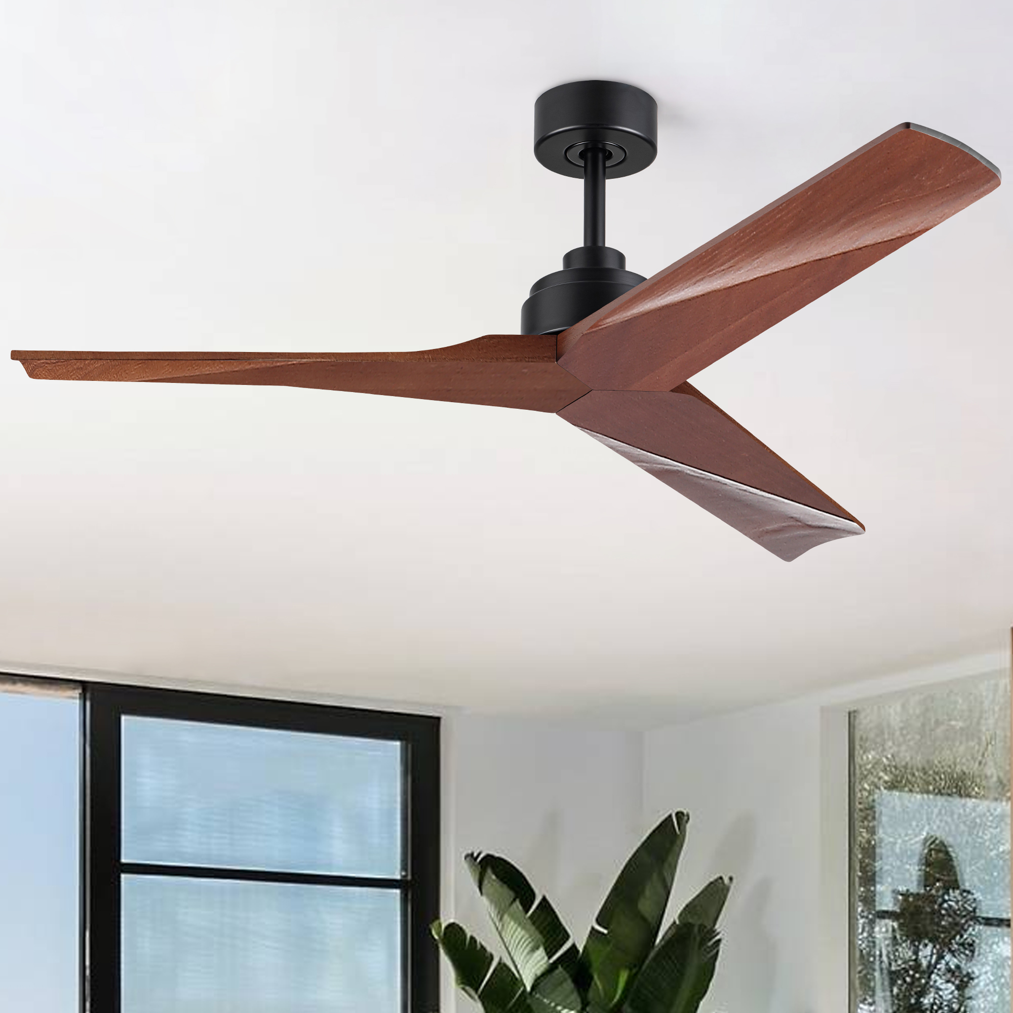 52″ Lowe Profile Black Ceiling Fan without Light