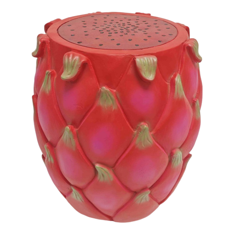 13.4" Oversized Resin Dragon Fruit Stool, Multi-Purpose Side Table & Plant Stand, Decorative Furniture for Home, Garden, Patio, Indoor & Outdoor Use - Image 5